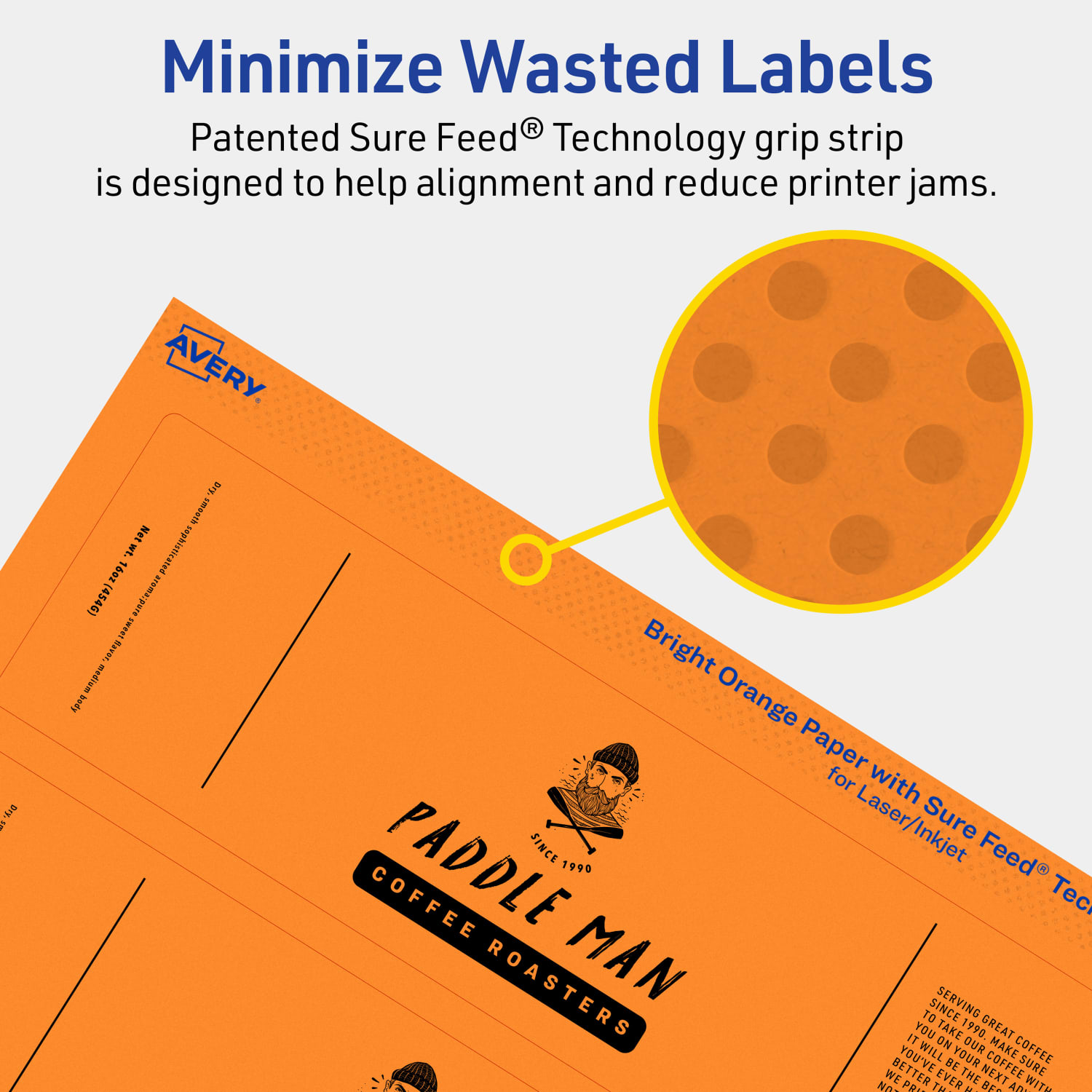 Avery Print-To-The-Edge Labels With Sure Feed Technology, 94244-BOP20, Rectangle, 2-1/4in x 7-3/4in, Matte Bright Orange, Pack of 80 - Image 5
