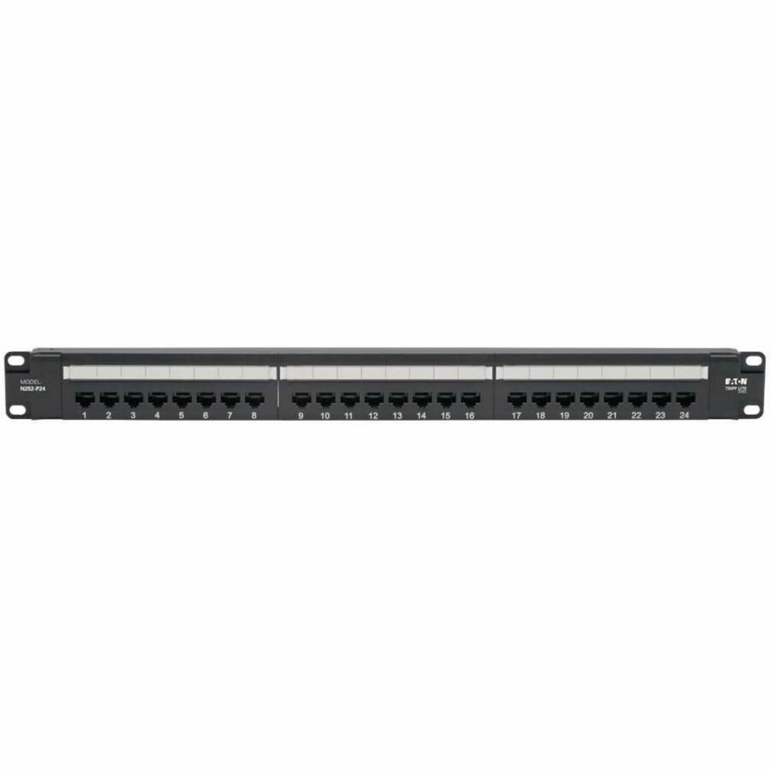 Eaton Tripp Lite Series Cat6 24-Port Patch Panel - PoE+ Compliant, 110/Krone, 568A/B, RJ45 Ethernet, 1U Rac - N252P24 - Image 4