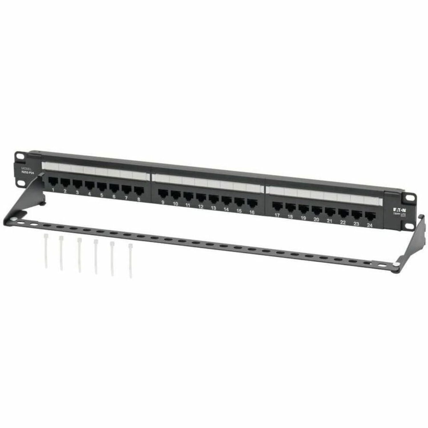 Eaton Tripp Lite Series Cat6 24-Port Patch Panel - PoE+ Compliant, 110/Krone, 568A/B, RJ45 Ethernet, 1U Rac - N252P24 - Image 6