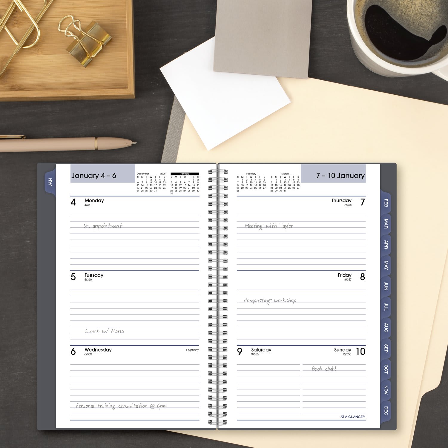 AT-A-GLANCE DayMinder 2027 Weekly Monthly Planner, Gray, Small, 5in x 8in - Image 3