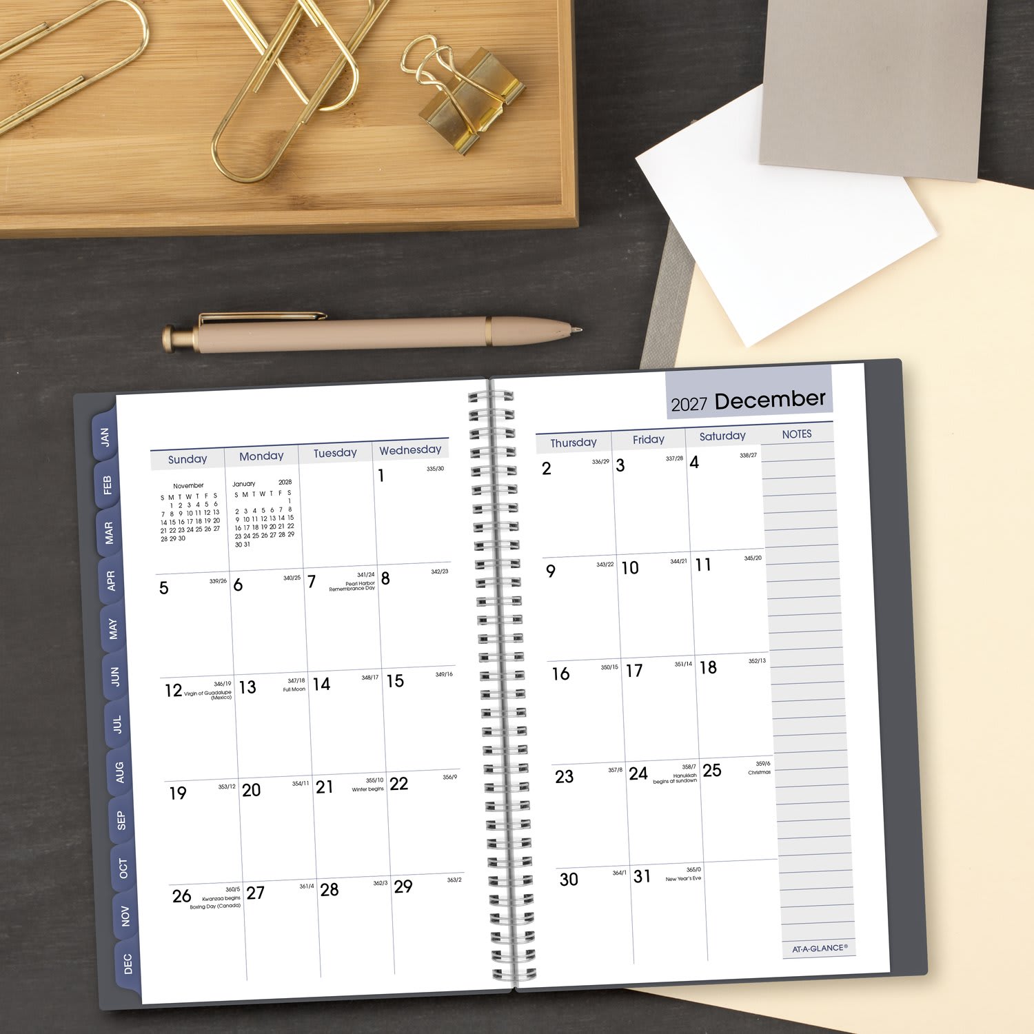 AT-A-GLANCE DayMinder 2027 Weekly Monthly Planner, Gray, Small, 5in x 8in - Image 4