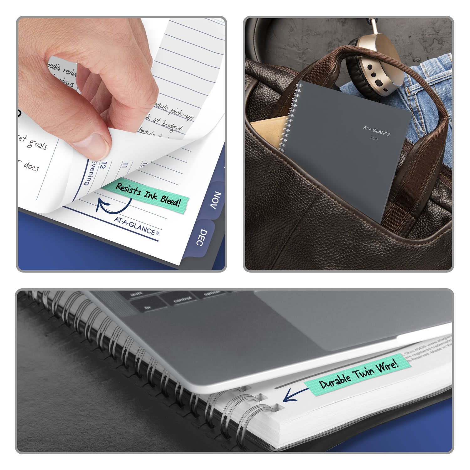AT-A-GLANCE DayMinder 2027 Weekly Monthly Planner, Gray, Small, 5in x 8in - Image 6