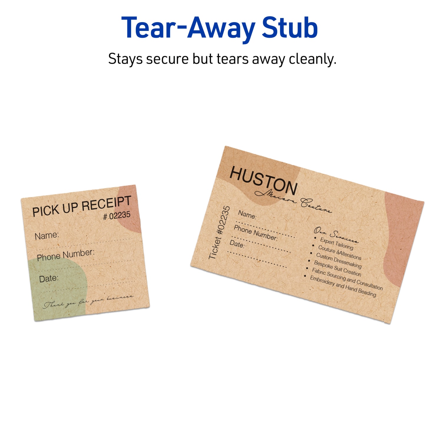 Avery Printable Tickets, 2-1/8inx5.5in, Kraft Brown, Pack Of 400 - Image 5