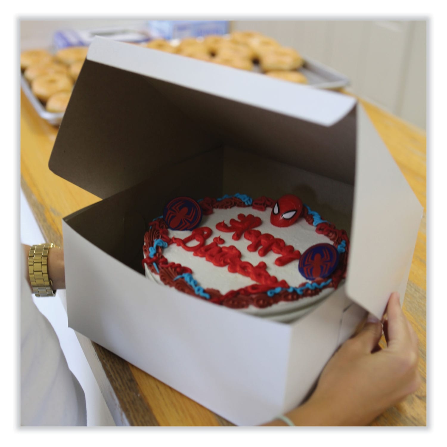 SCT 1-Piece Non-Window Bakery Boxes, 4inH x 8inW x 8inD, White, Bundle Of 250 Boxes - Image 5