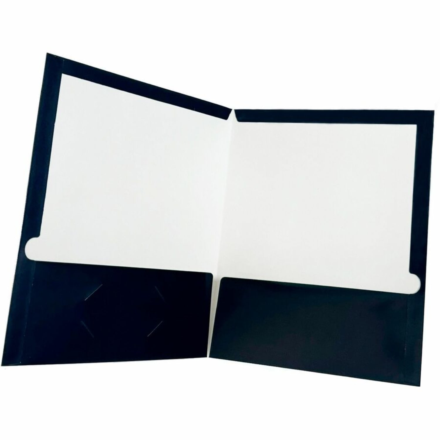 Business Source Letter Pocket Folder - 8 1/2in x 11in - 100 Sheets Capacity - Card Paper - Navy - Durable, Laminated, Die-cut - 25/Box - 44430 - Image 5