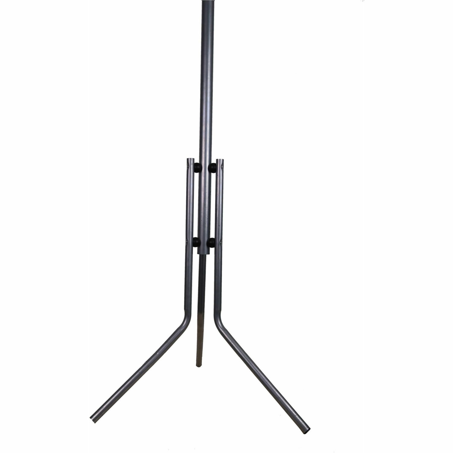 Lorell Tripod Base Coat Rack - 4 Hooks - 4 Pegs - 63.4in Height x 19in Width - for Coat, Jacket, Hat, Scarf - Metal - Silver - Powder Coated - 1 Each - Image 6