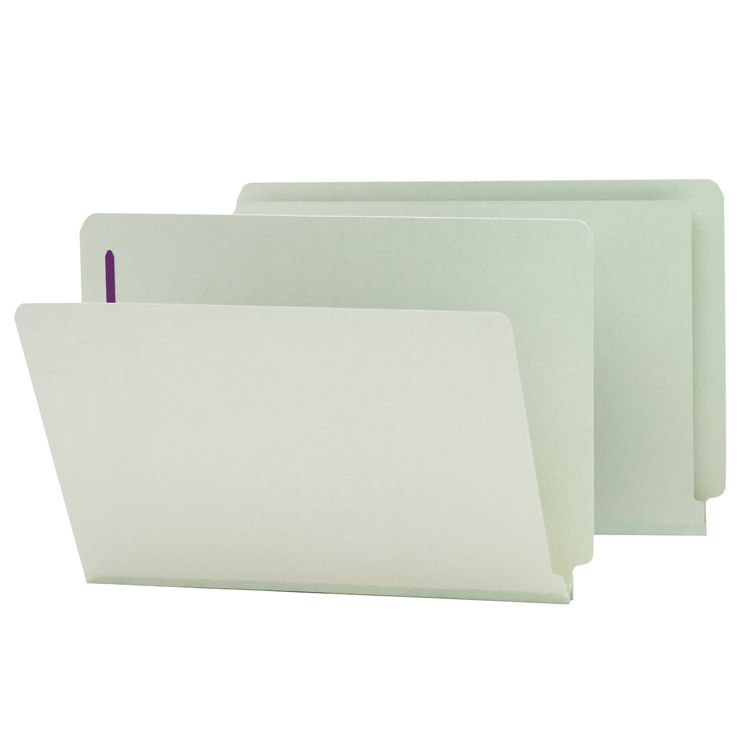 Smead Pressboard End-Tab Folders With Fasteners, Straight Cut, 1in Expansion, Legal Size, Gray/Green, Pack Of 25 - Image 4