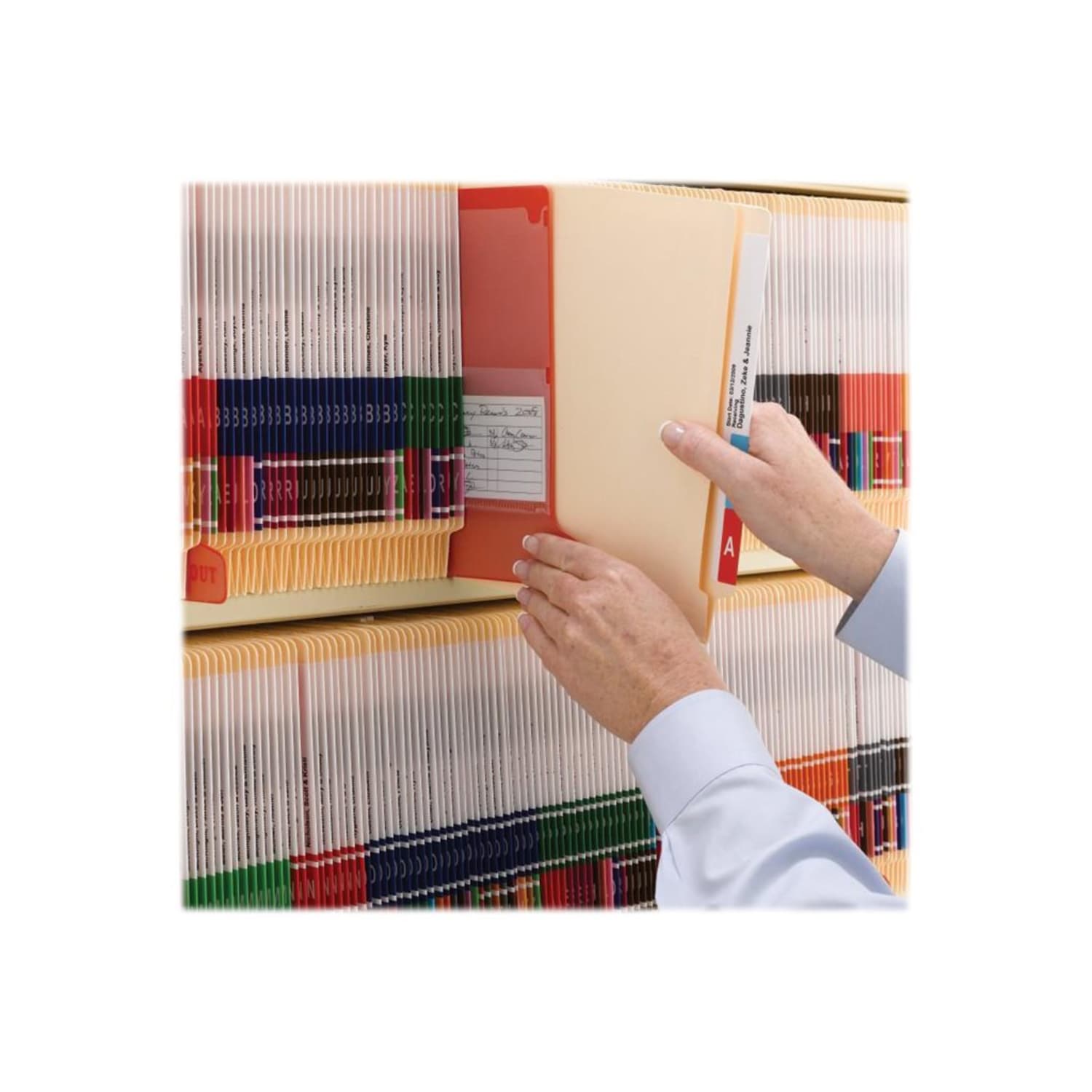 Smead Reinforced End-Tab Folders, 1 Fastener, Straight Cut, Letter Size, Manila, Box Of 50 - Image 4