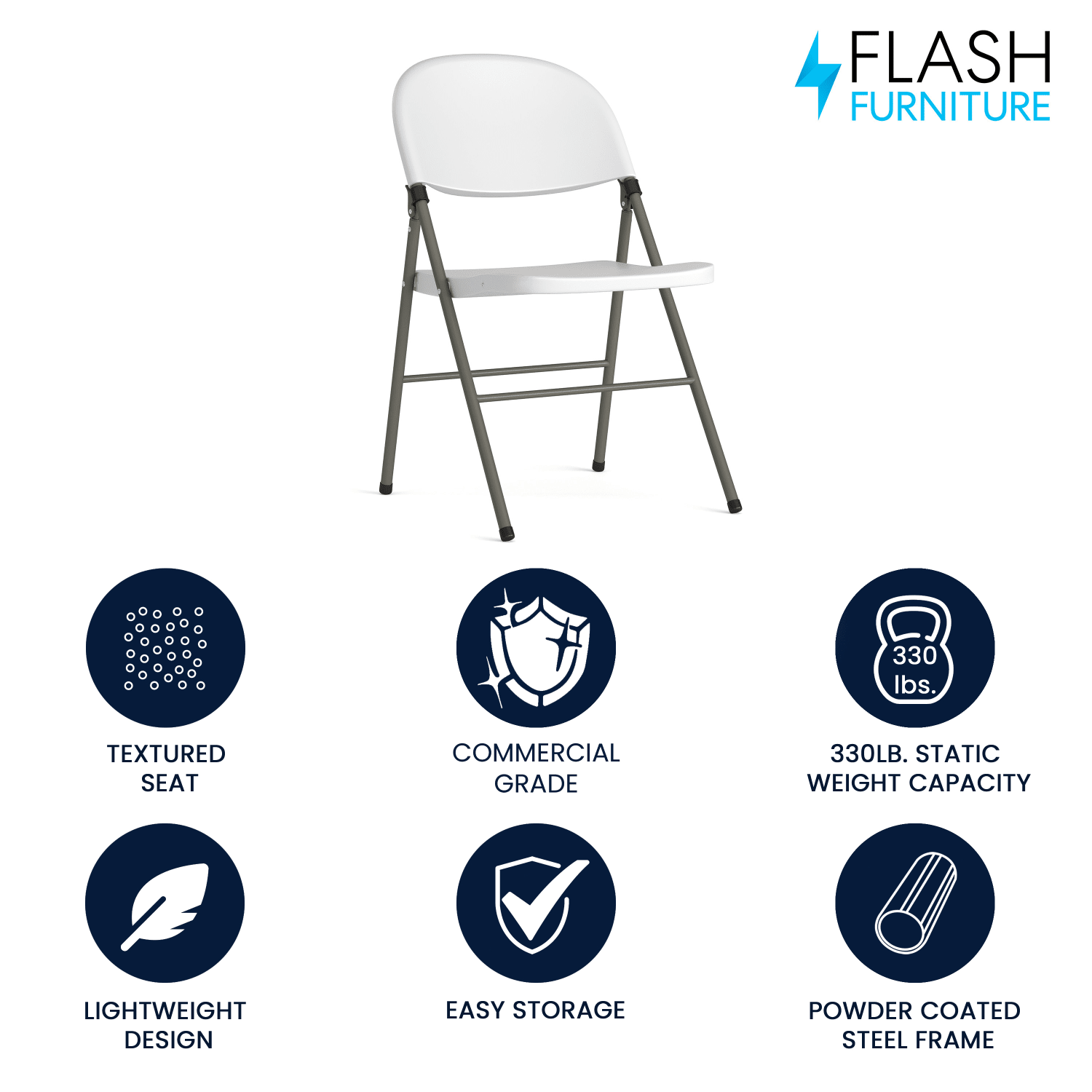 Flash Furniture HERCULES Plastic Folding Chair WhiteGray PopularChairscom Flash Furniture HERCULES Plastic Folding Chair WhiteGray PopularChairscom