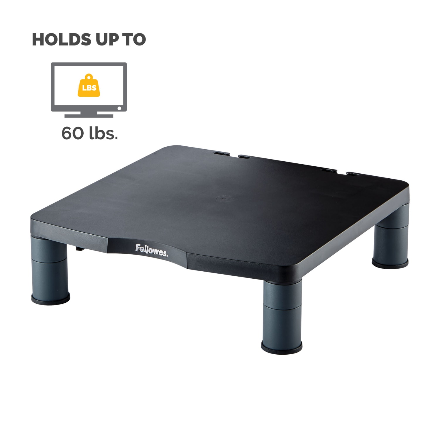 Fellowes Monitor Riser, 4inH x 13 1/8inW x 13 1/2inD, Graphite - Image 4