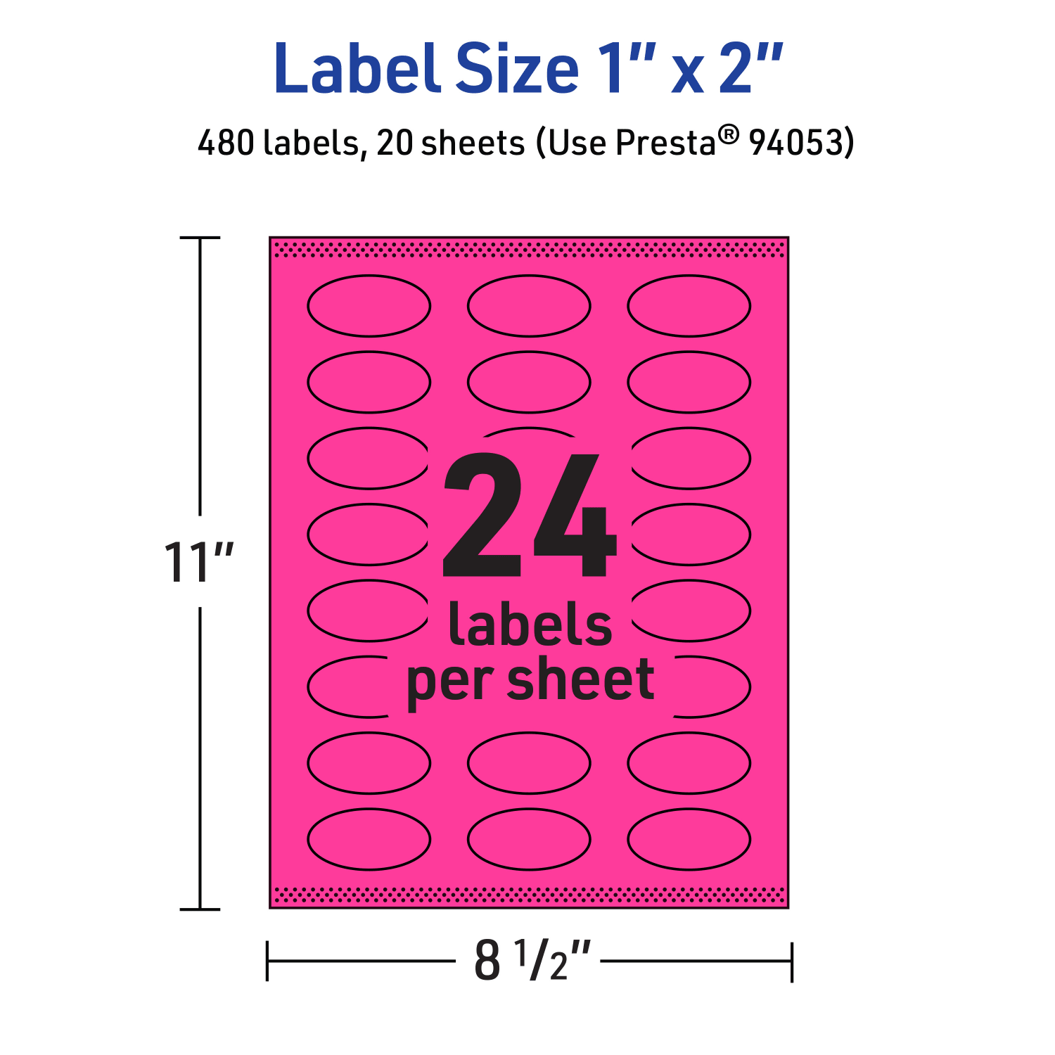 Avery Print-To-The-Edge Labels With Sure Feed Technology And Easy Peel Label Feature, 94053-NMP20, Oval, 1in x 2in, Matte Neon Magenta, Pack of 480 - Image 6