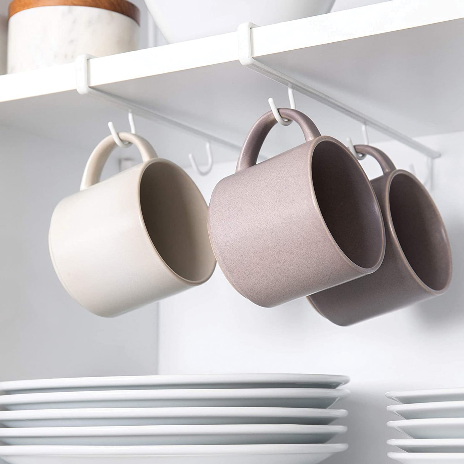 Better Houseware Undershelf Cup/Mug Hooks, White, Set Of 2 Hooks - Image 4