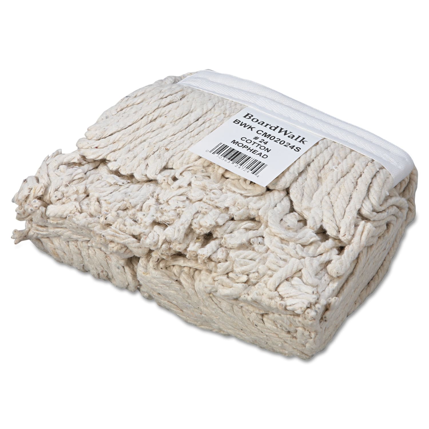 Boardwalk Banded Cotton Mop Heads, #24, White, Pack Of 12 - Image 4