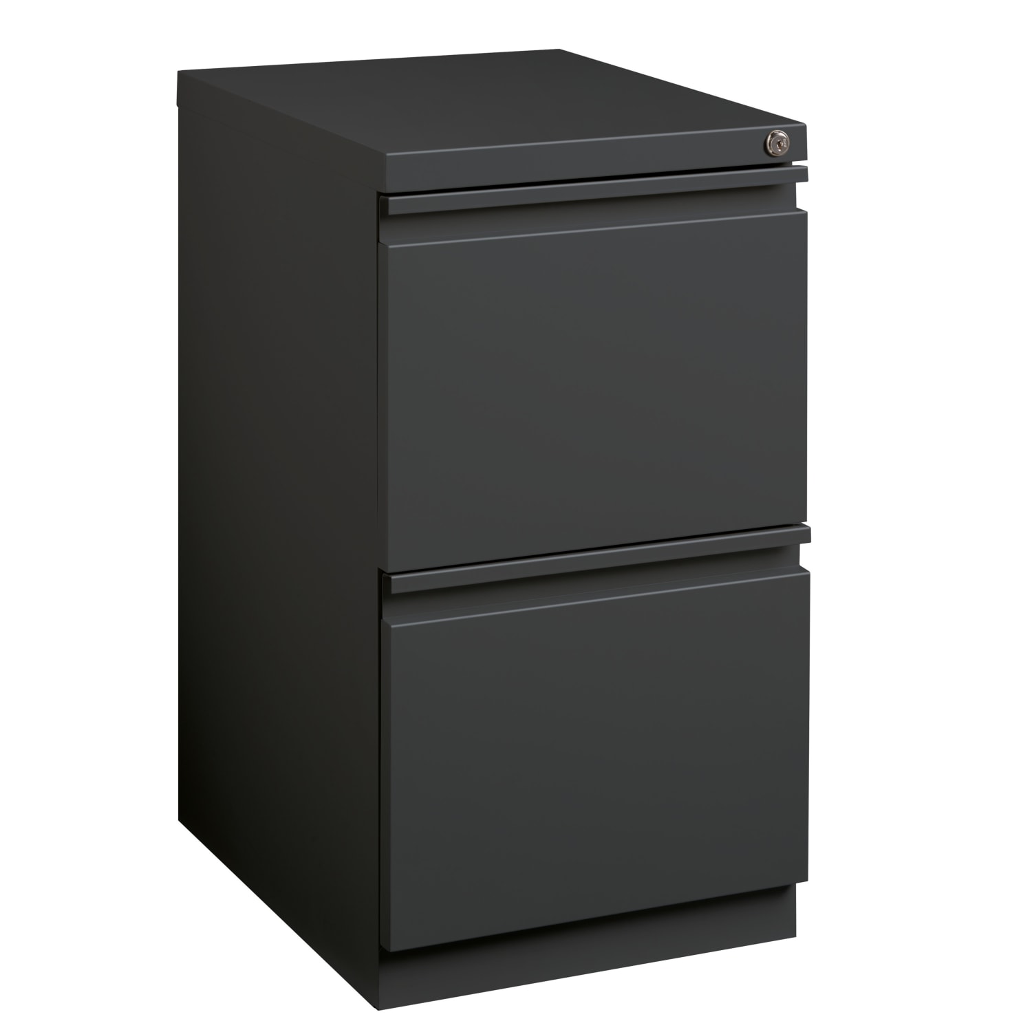 WorkPro 20inD Vertical 2-Drawer Letter-Size Mobile Pedestal File Cabinet, Charcoal