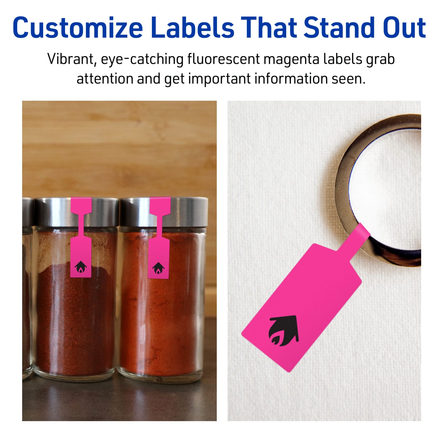 Avery Printable Labels With Sure Feed Technology, 94749-NMP10, Barbell, 1/2in x 2-1/2in, Matte Neon Magenta, Pack of 450 - Image 4