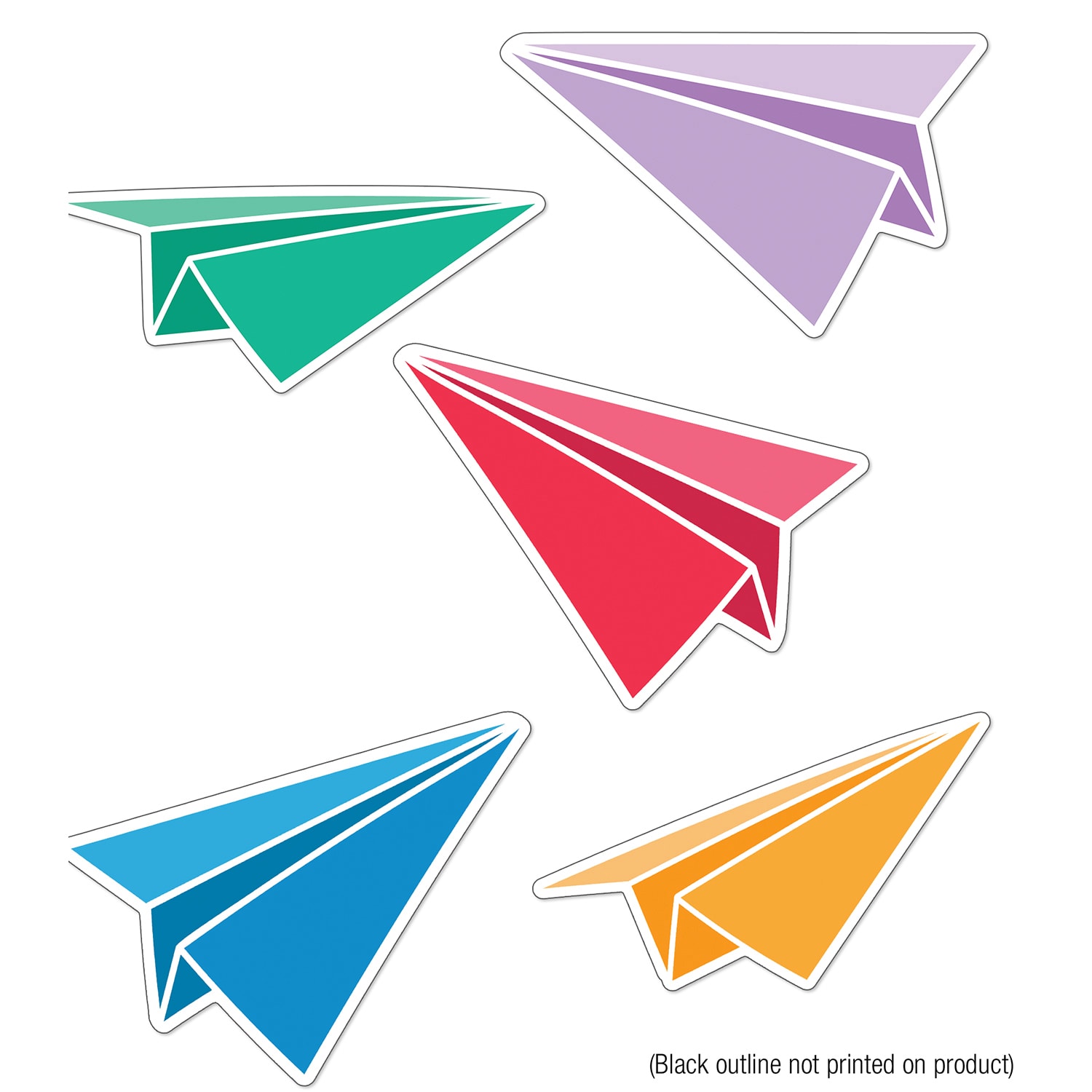 Carson Dellosa Education Cut-Outs, Happy Place Paper Airplanes, 36 Cut-Outs Per Pack, Set Of 3 Packs - Image 3