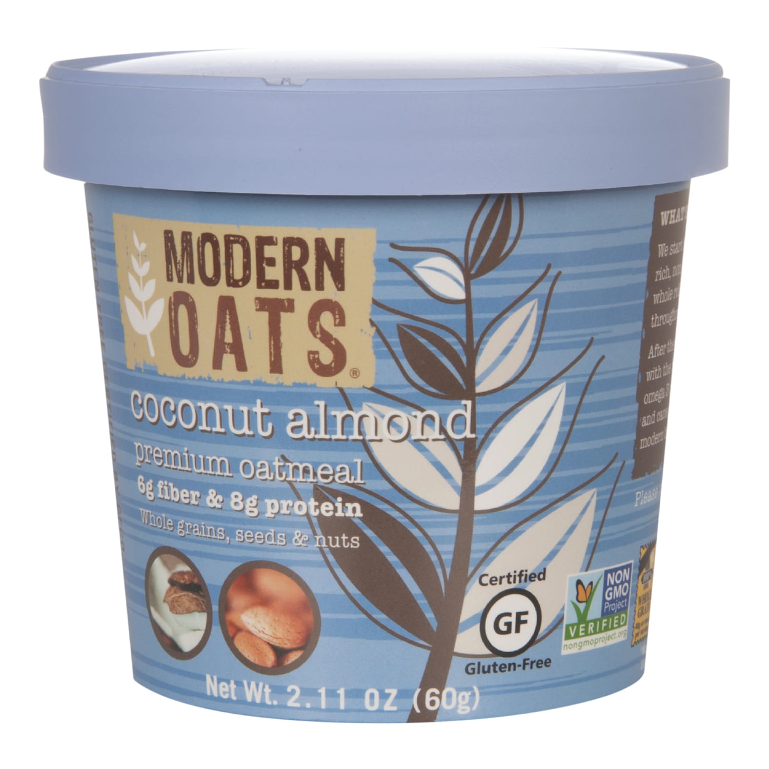 Modern Oats Premium Oatmeal Cups, Coconut Almond, 2.11 Oz, Pack Of 12 Cups