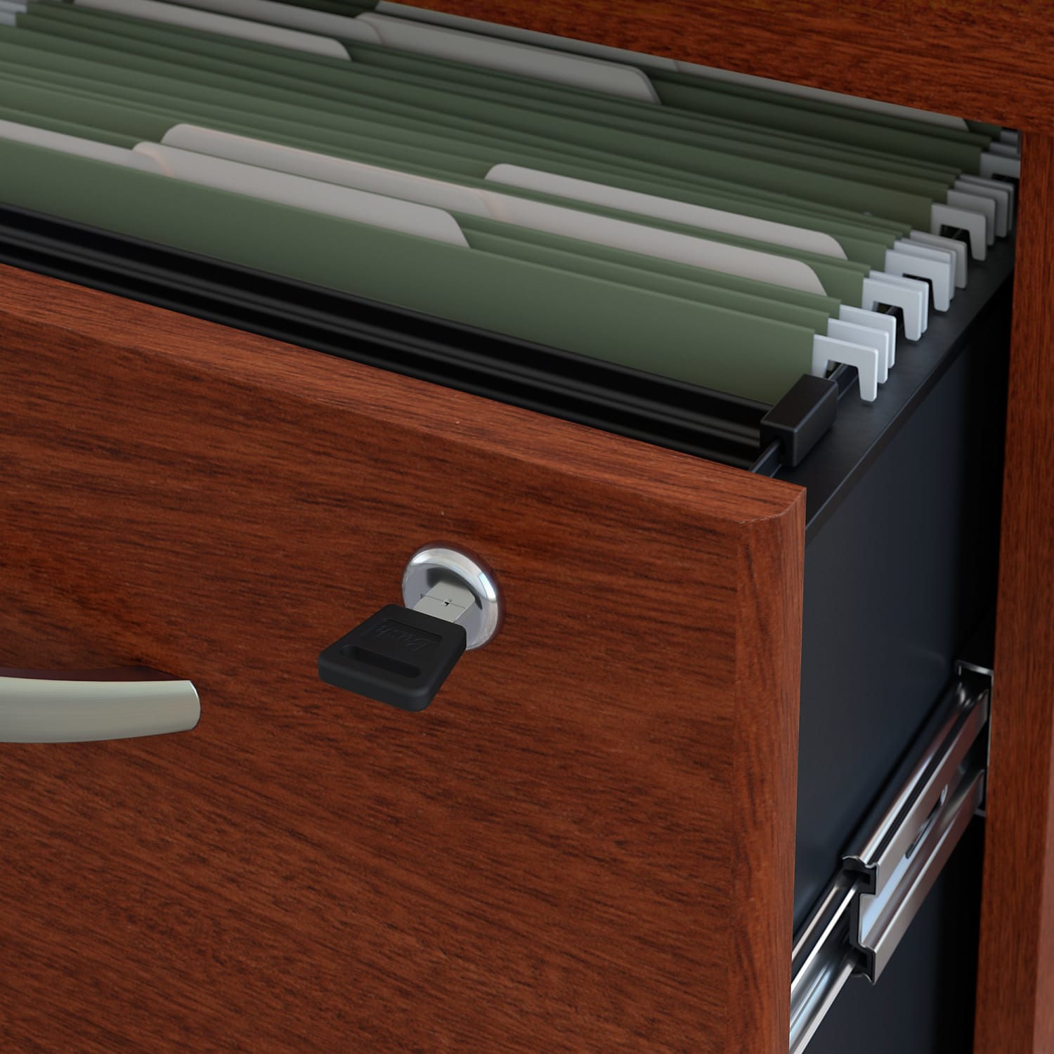Bush Business Furniture Series C Components 72inW Office Computer Desk With Mobile File Cabinet, Mahogany, Standard Delivery - Image 6