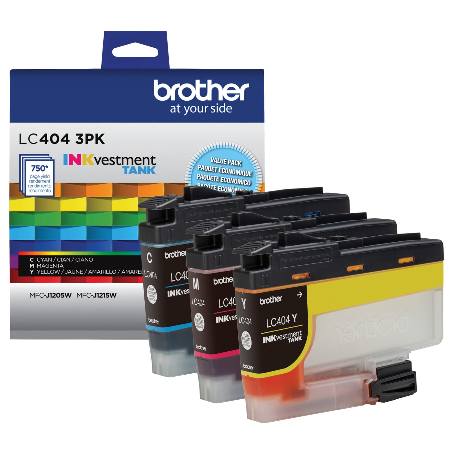 Brother LC4043PKS INKvestment Cyan, Magenta, Yellow Ink Tanks, Pack Of 3