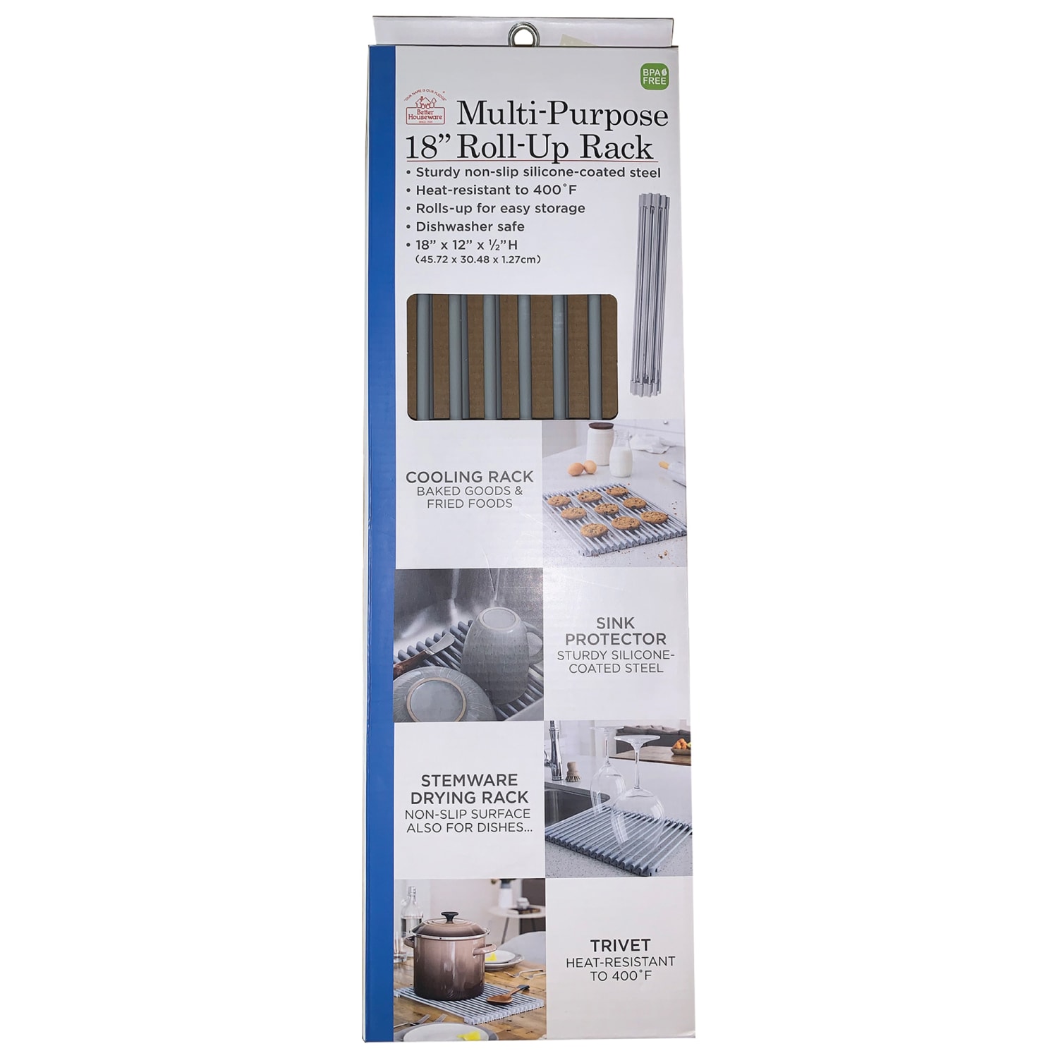 Better Houseware Multipurpose Roll-Up Rack, Large, Gray - Image 4