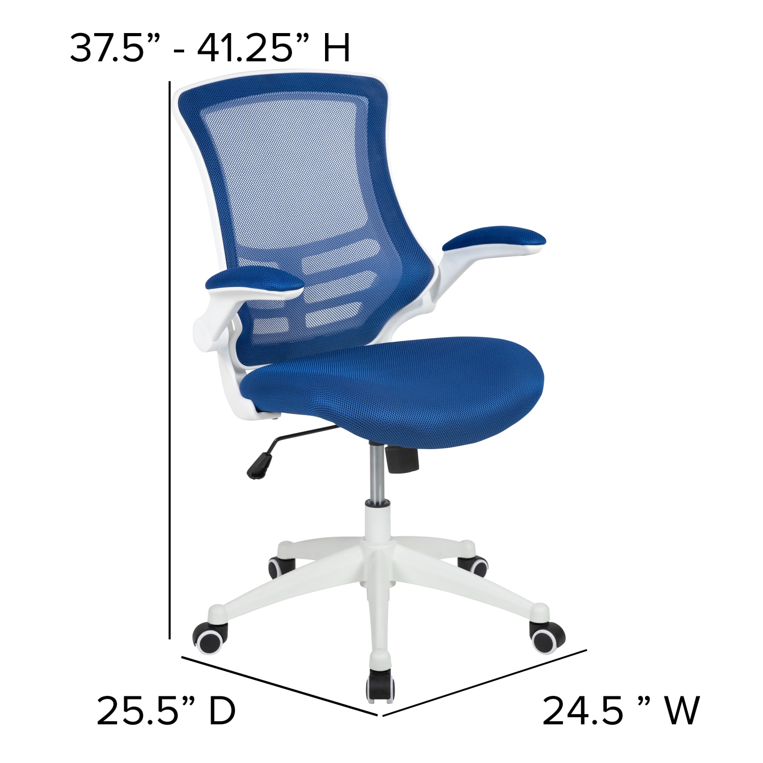 Flash Furniture Mesh MidBack Swivel Task Chair With FlipUp Arms BlueWhite PopularChairscom Flash Furniture Mesh Mid Back Swivel Task Chair With Flip Up Arms BlueWhite PopularChairscom