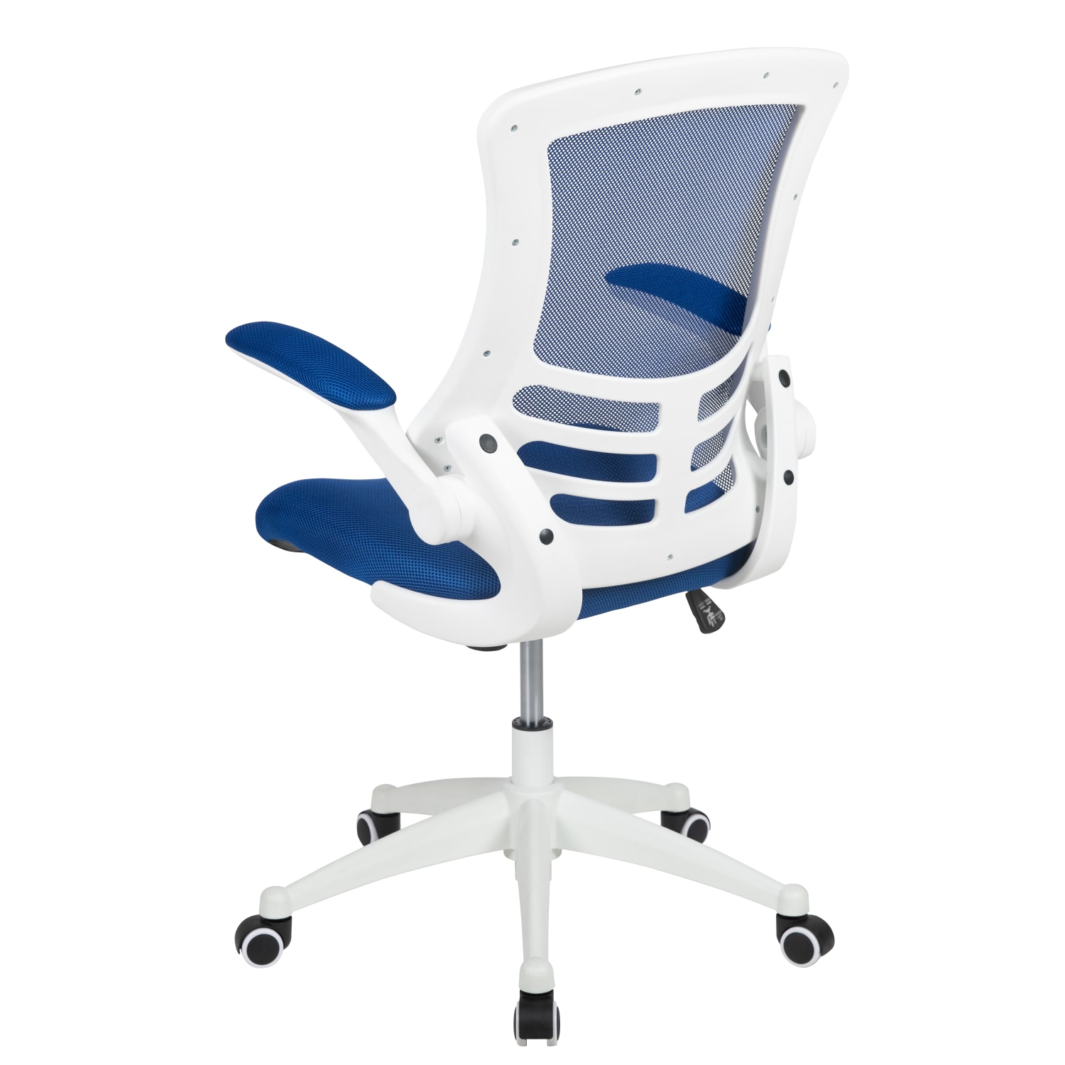 Flash Furniture Mesh MidBack Swivel Task Chair With FlipUp Arms BlueWhite PopularChairscom Flash Furniture Mesh Mid Back Swivel Task Chair With Flip Up Arms BlueWhite PopularChairscom