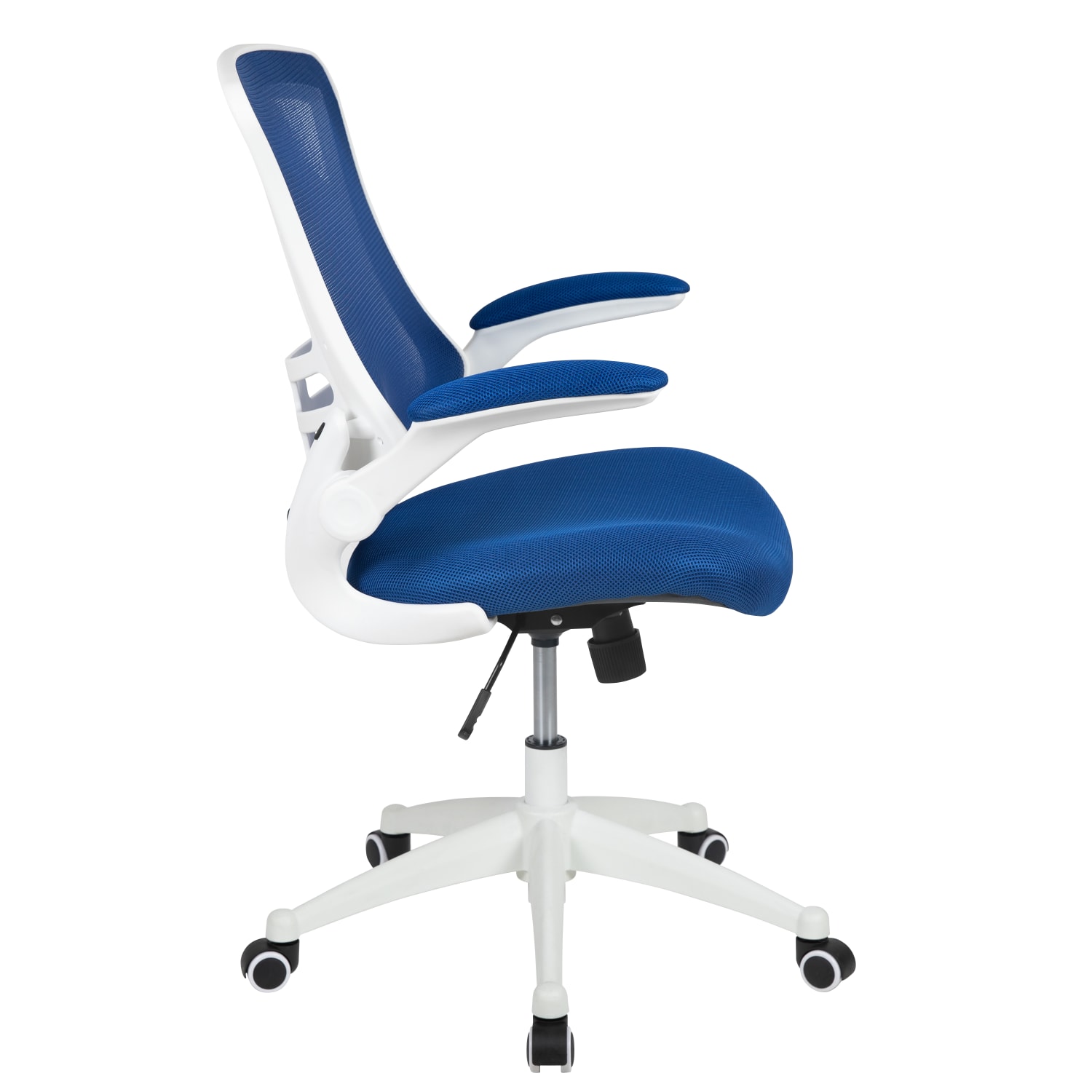 Flash Furniture Mesh MidBack Swivel Task Chair With FlipUp Arms BlueWhite PopularChairscom Flash Furniture Mesh Mid Back Swivel Task Chair With Flip Up Arms BlueWhite PopularChairscom