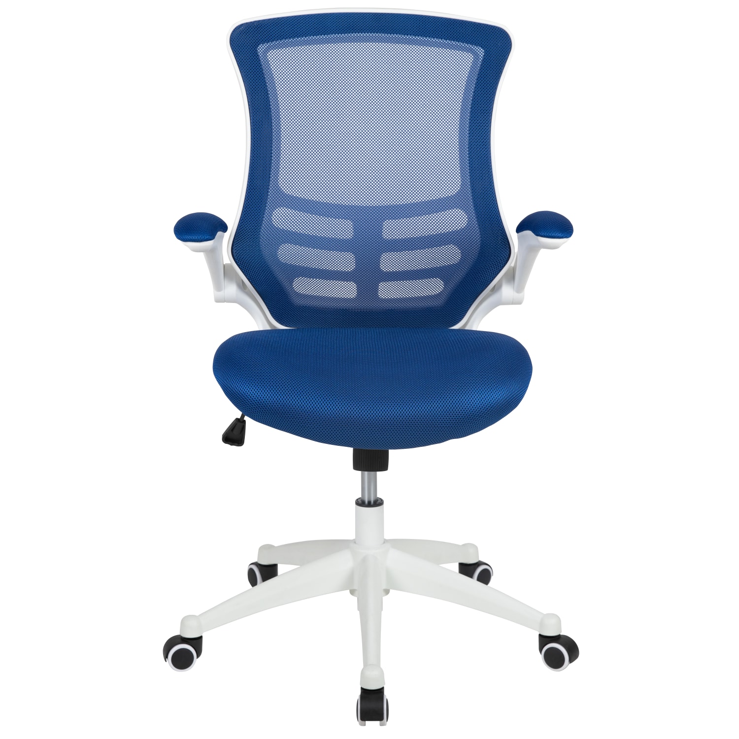 Flash Furniture Mesh MidBack Swivel Task Chair With FlipUp Arms BlueWhite PopularChairscom Flash Furniture Mesh Mid Back Swivel Task Chair With Flip Up Arms BlueWhite PopularChairscom