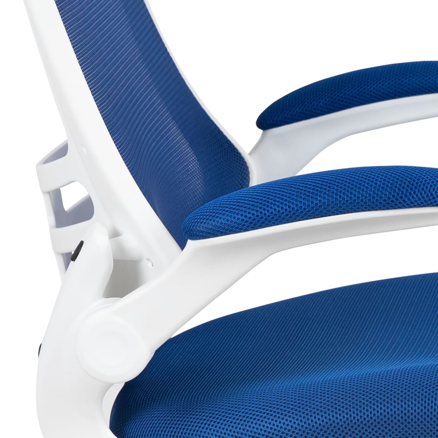 Flash Furniture Mesh MidBack Swivel Task Chair With FlipUp Arms BlueWhite PopularChairscom Flash Furniture Mesh Mid Back Swivel Task Chair With Flip Up Arms BlueWhite PopularChairscom