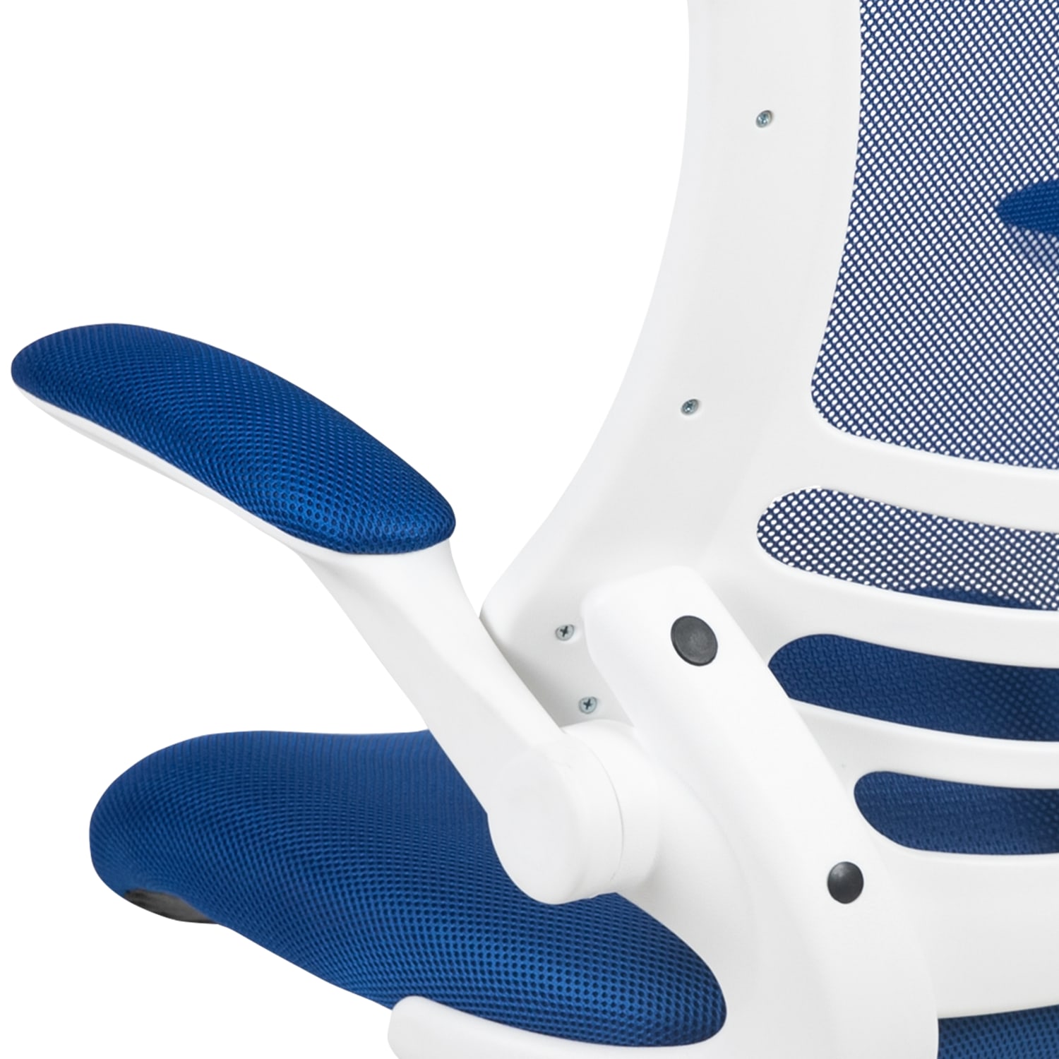 Flash Furniture Mesh MidBack Swivel Task Chair With FlipUp Arms BlueWhite PopularChairscom Flash Furniture Mesh Mid Back Swivel Task Chair With Flip Up Arms BlueWhite PopularChairscom