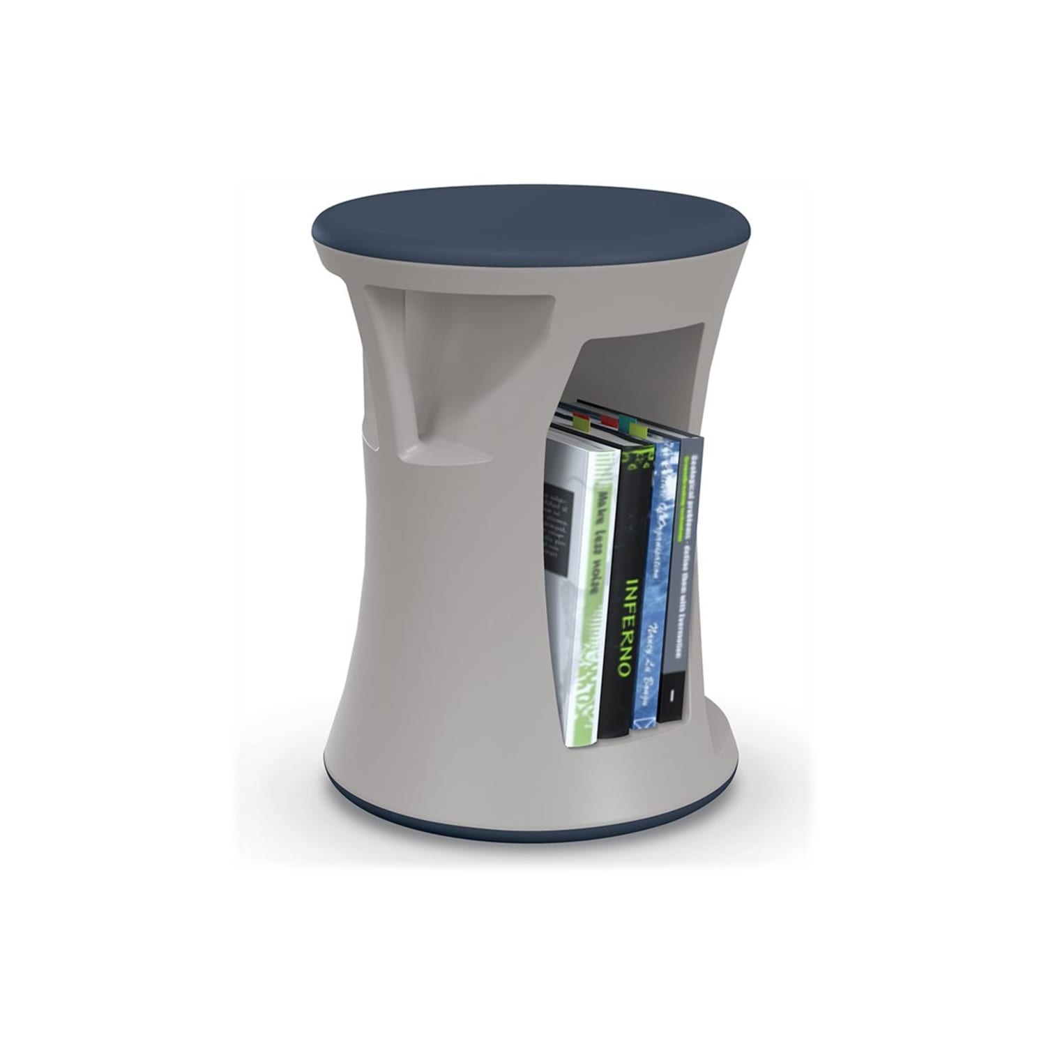MooreCo Hierarchy Flipz Stacking Rocking Stool, Gray/Navy - Image 6