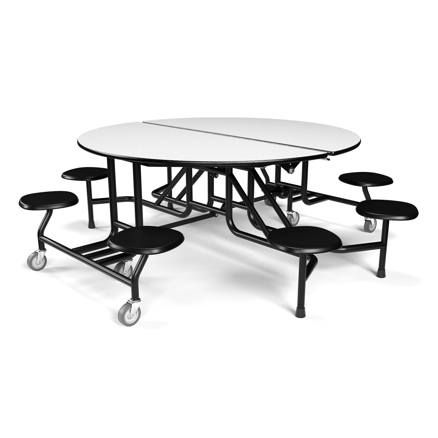 Palmer Hamilton 59T Round Mobile Cafeteria Table, 29in x 83in, Gray Glace - Image 5
