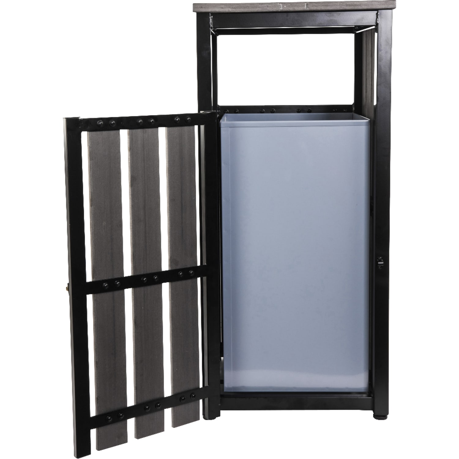 Lorell Outdoor Waste Bin, 14.69 Gallons, Charcoal - Image 6