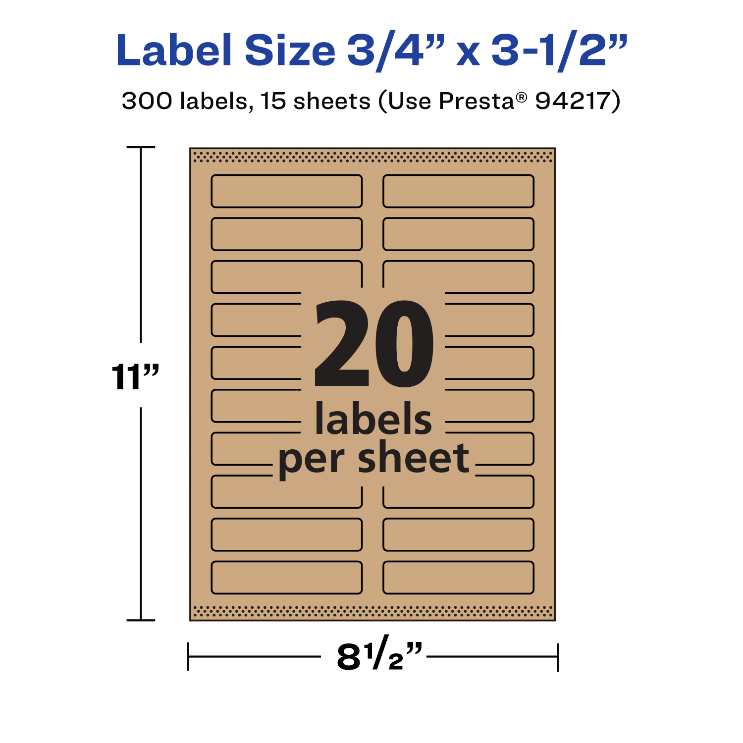 Avery Kraft Permanent Labels With Sure Feed, 94217-KMP15, Rectangle, 3/4in x 3-1/2in, Brown, Pack Of 300 - Image 6