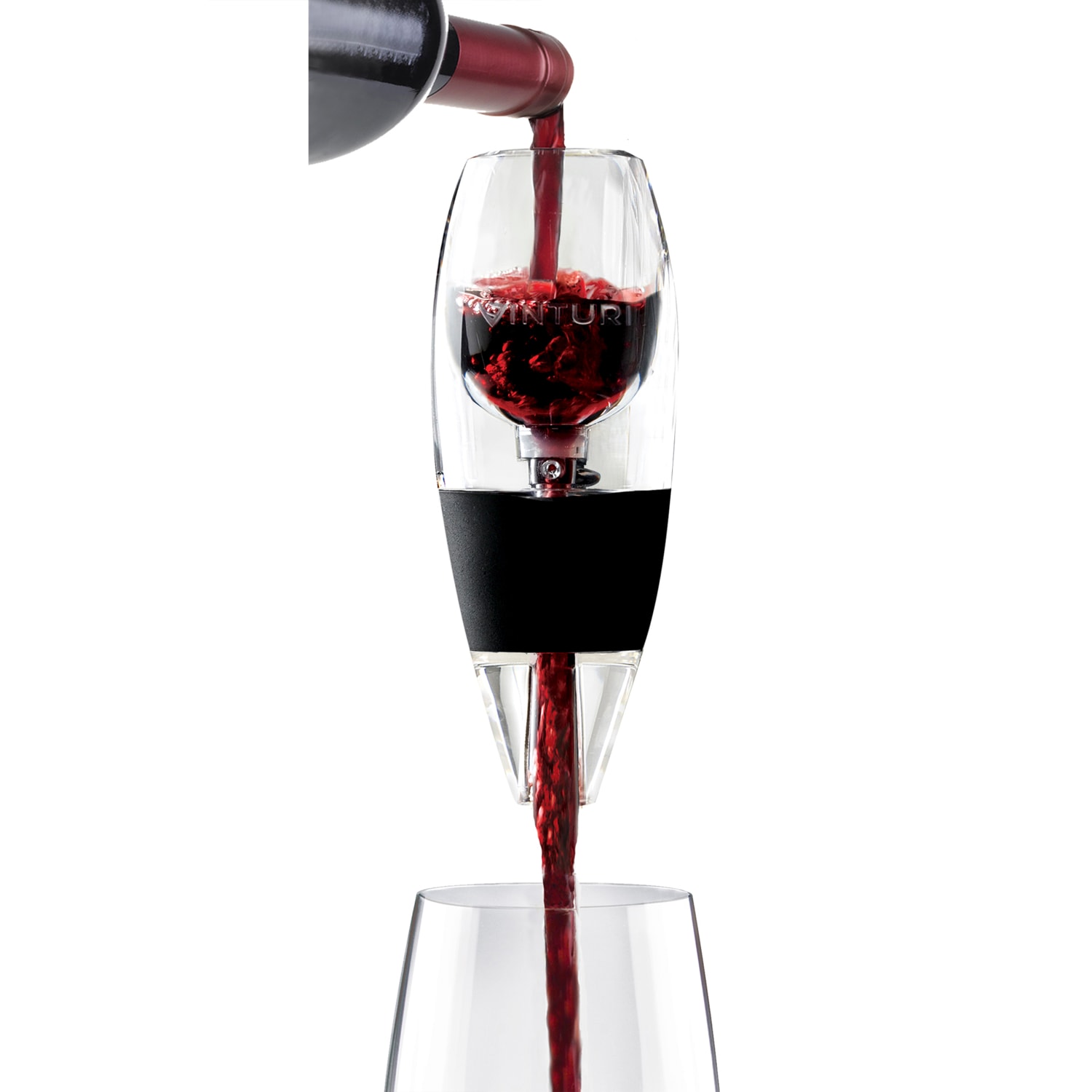 Edgecraft Vinturi Acrylic Wine Aerator Tower Set, Black - Image 6
