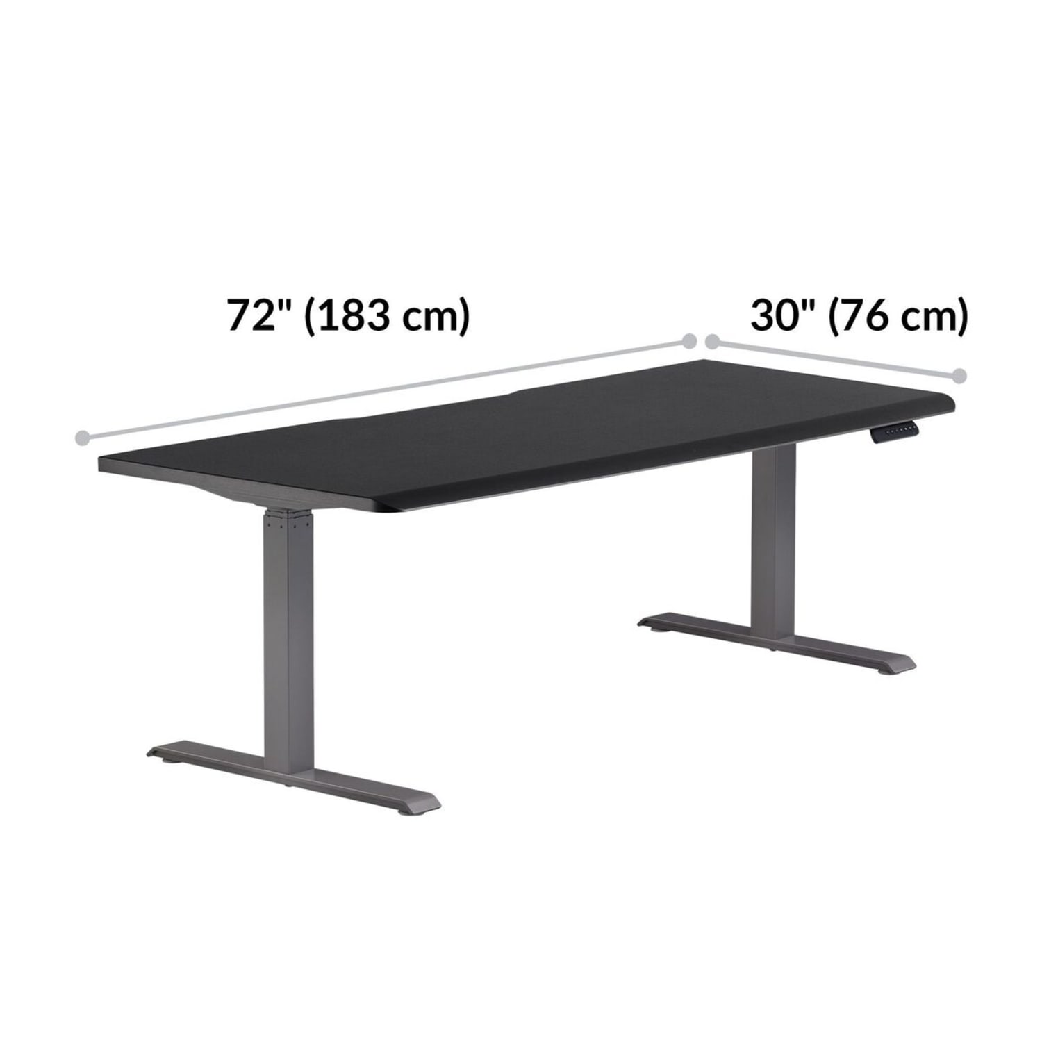 VARI Electric Standing Desk With ComfortEdge, 72inW, Black - Image 5