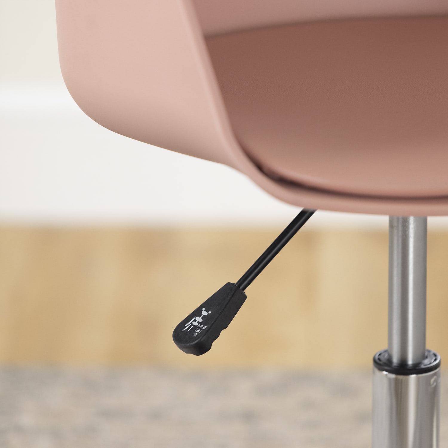 South Shore Flam Plastic Mid-Back Swivel Chair, Pink/Chrome - Image 6