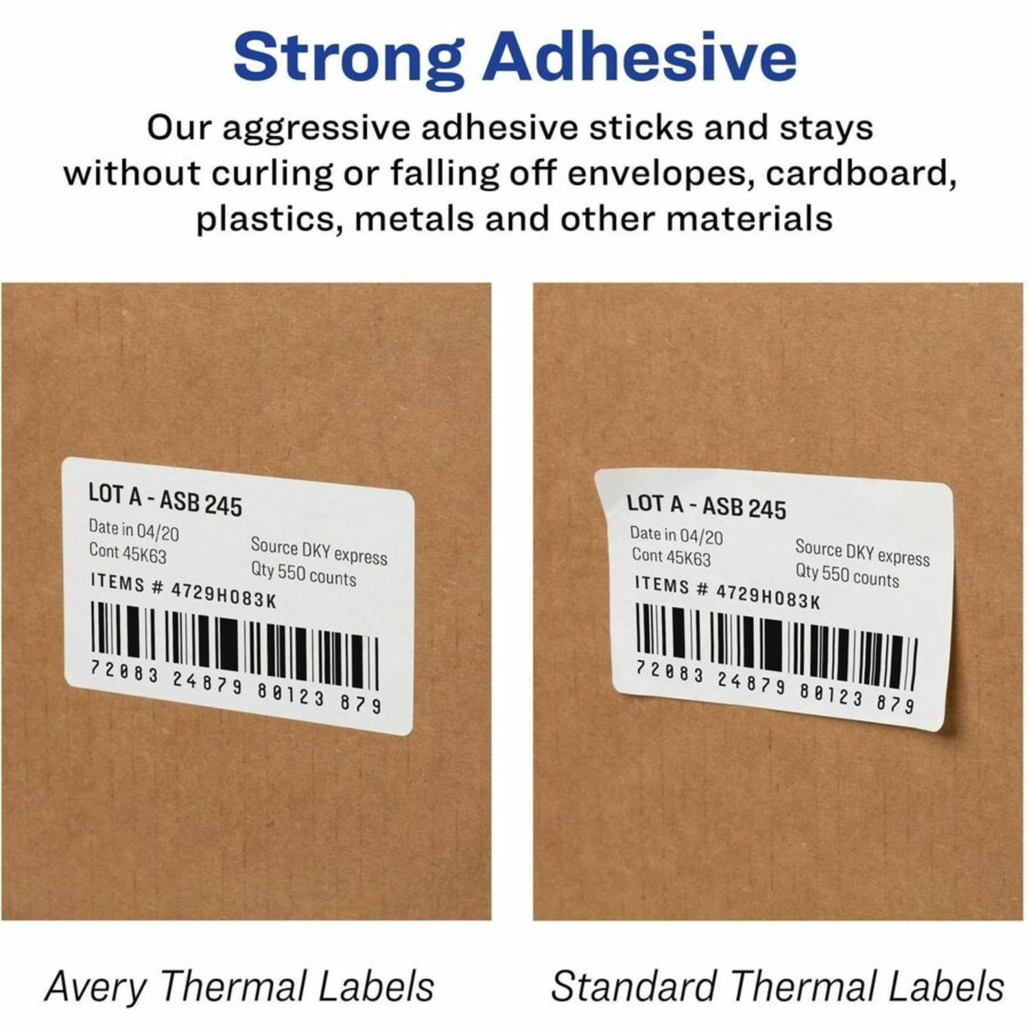 Avery Direct Thermal Roll Labels, 4183, Rectangle, 1-1/8in x 3-1/2in, White, 350 Multipurpose Labels Per Roll, 2 Rolls - Image 4