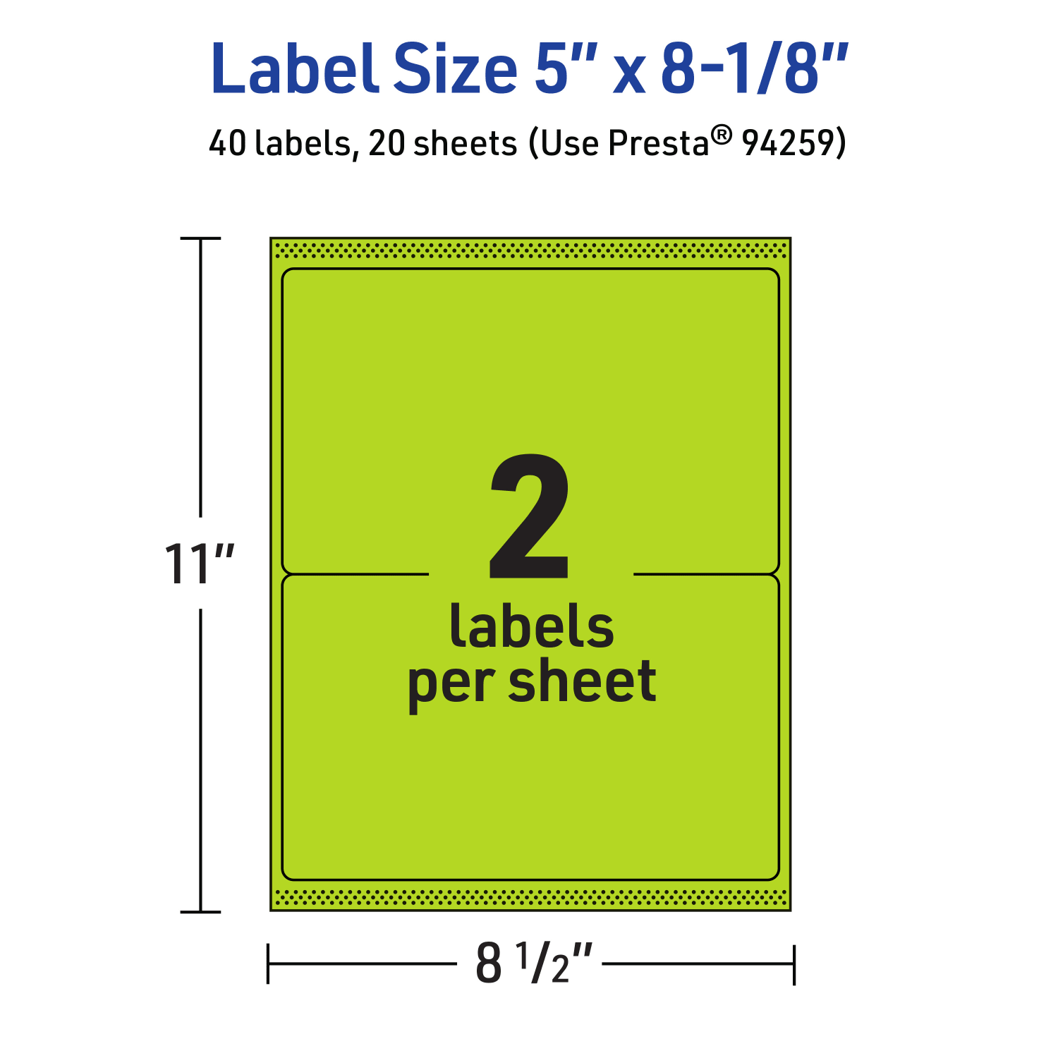 Avery Printable Labels With Sure Feed Technology, 94259-BGP20, Rectangle, 5in x 8-1/8in, Matte Bright Green, Pack of 40 - Image 6