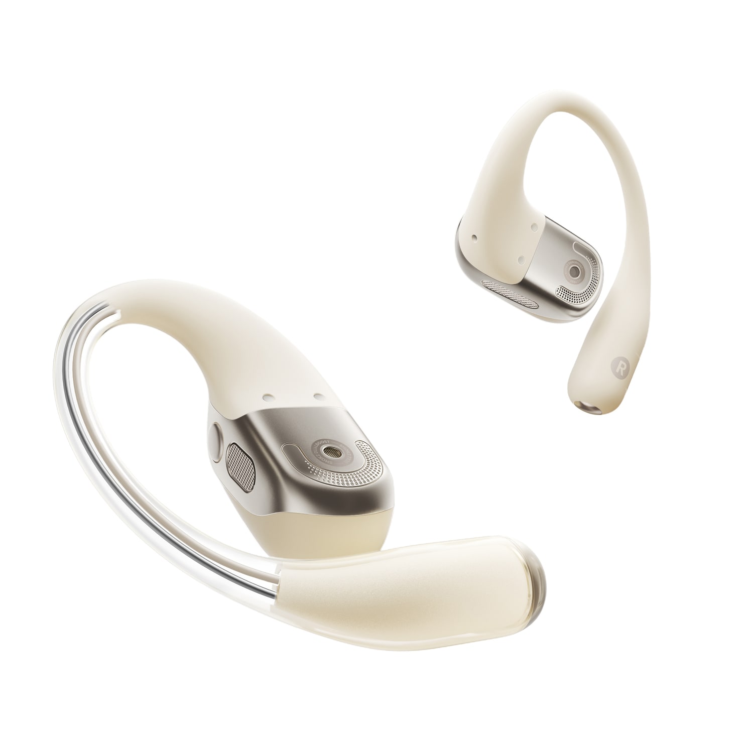 Shokz OpenFit 2 True Wireless Bluetooth Open-Ear Earbuds with Microphone & Charging Case, Beige - Image 3