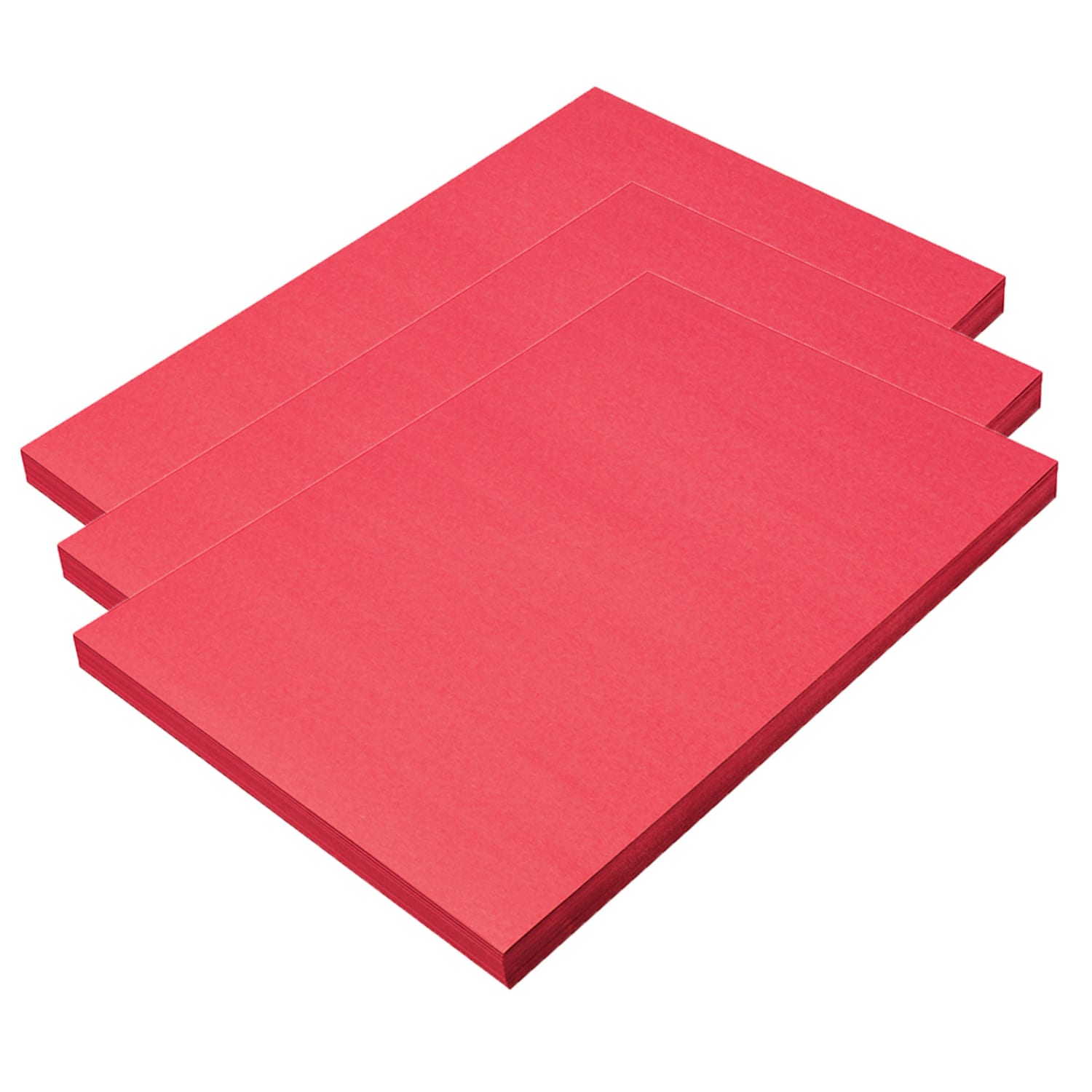 Prang Construction Paper, Medium Weight, 12in x 18in, Holiday Red, 100 Sheets Per Pack, Set Of 3 Packs