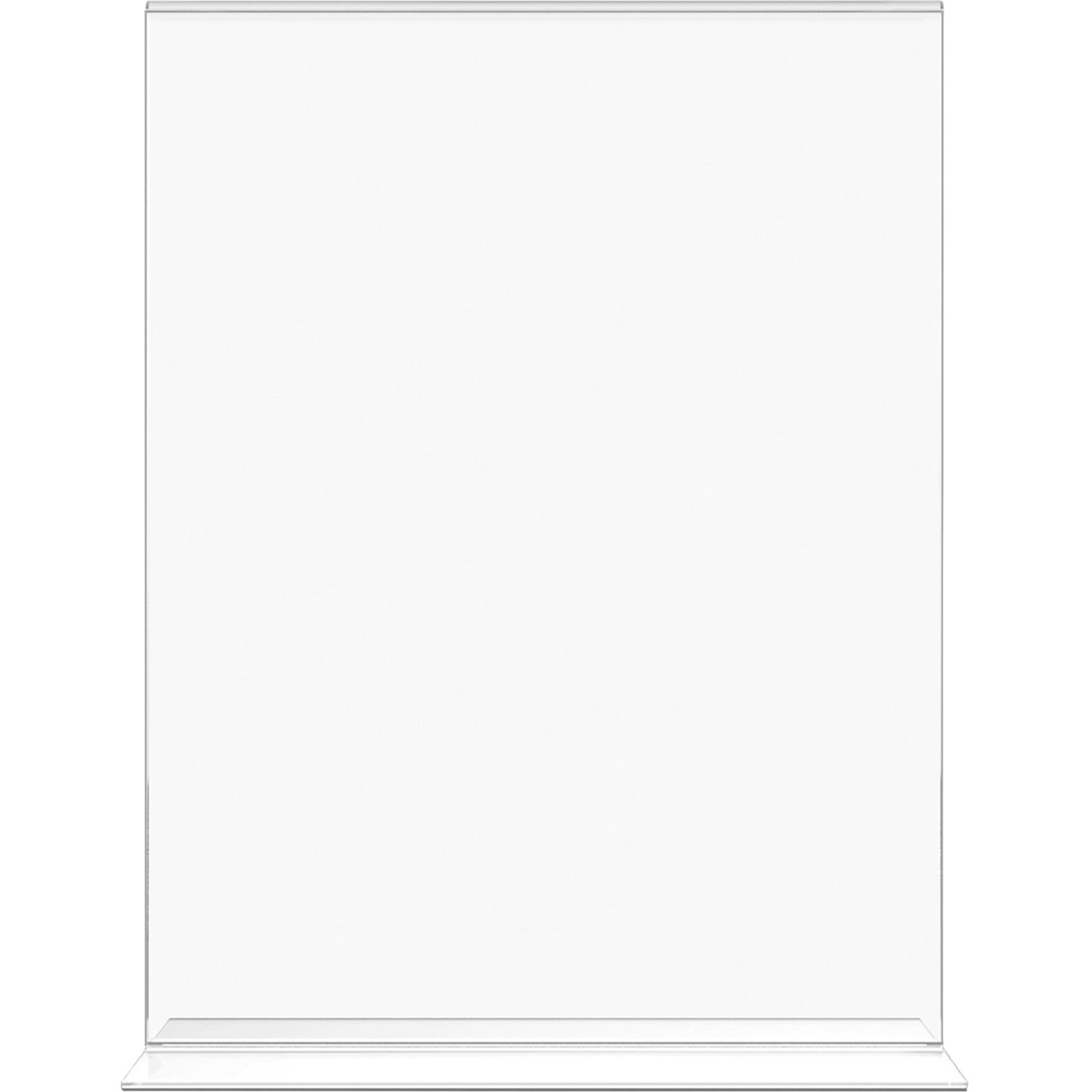 Lorell T-base Standing Sign Holder - Support 8.50in x 11in Media - Acrylic - 2 / Pack - Clear - Image 3