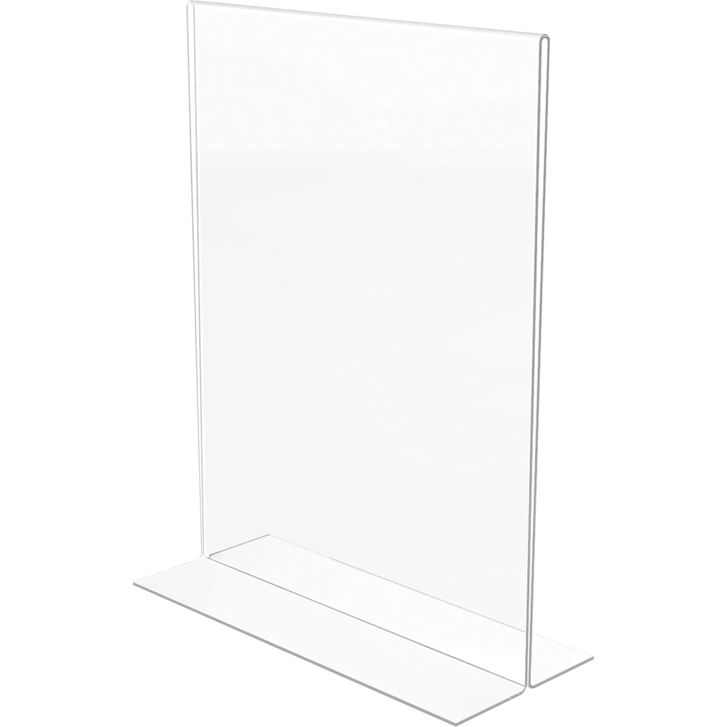 Lorell T-base Standing Sign Holder - Support 8.50in x 11in Media - Acrylic - 2 / Pack - Clear - Image 5
