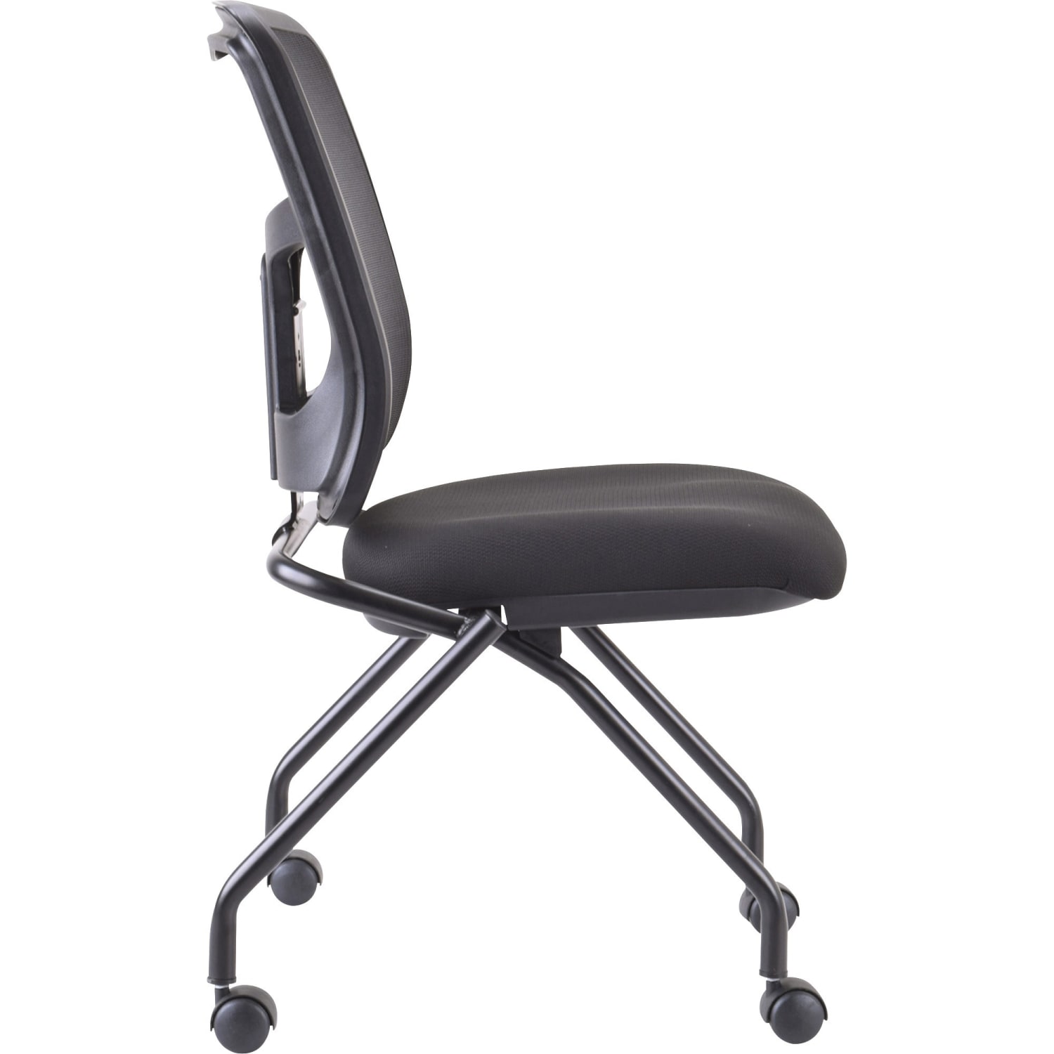 Lorell Training Room Guest Chairs  Black Seat Color  Fabric Seat Material  Mesh Back Material  Metal Frame Material  84385 PopularChairscom