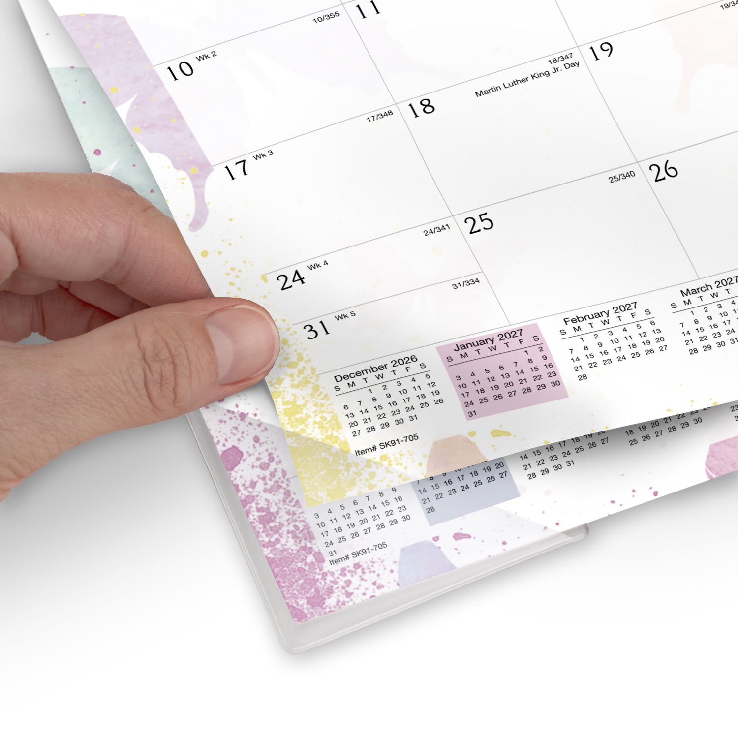 AT-A-GLANCE Watercolors 2027 Monthly Desk Pad Calendar, Compact, 17 3/4in x 11in - Image 5