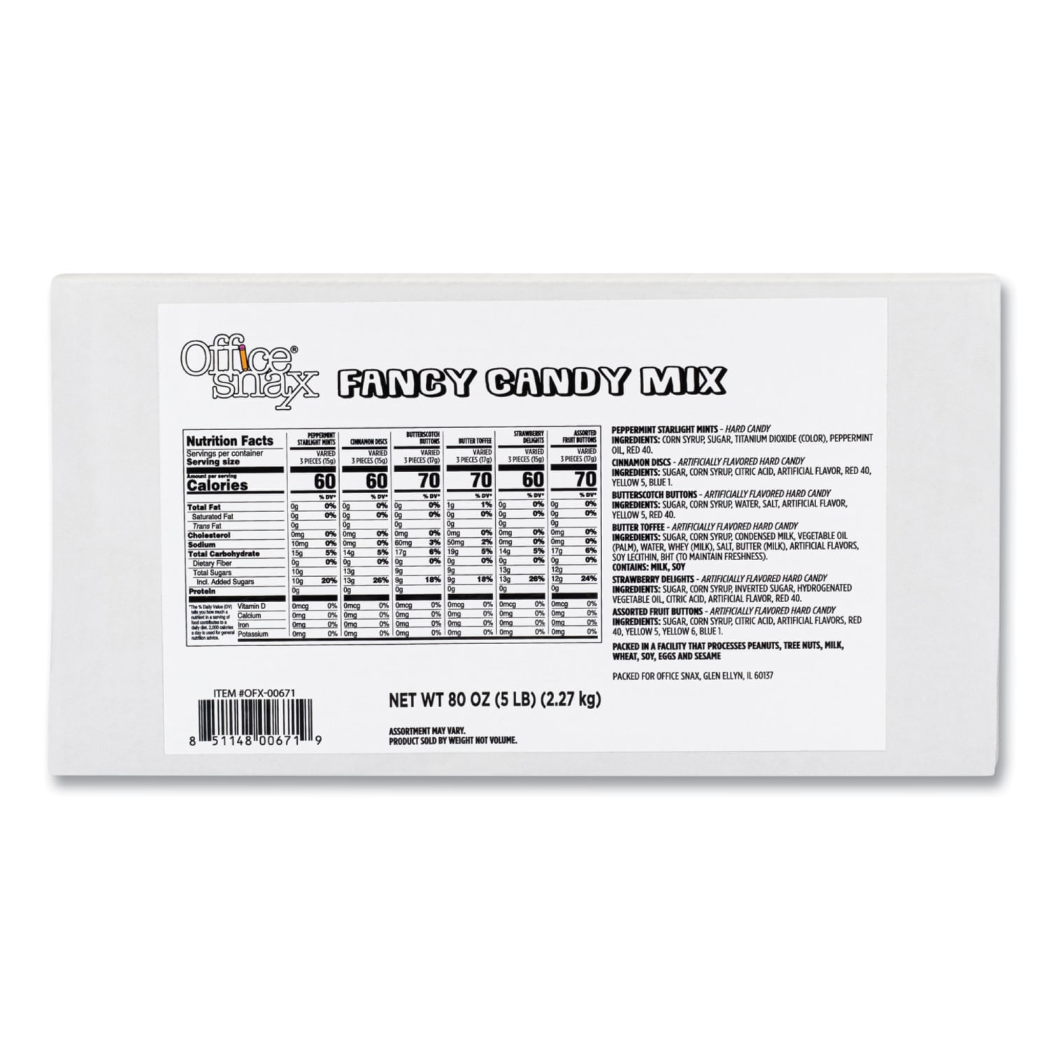 Office Snax Fancy Candy Mix, Assorted, 5 lb - Image 3