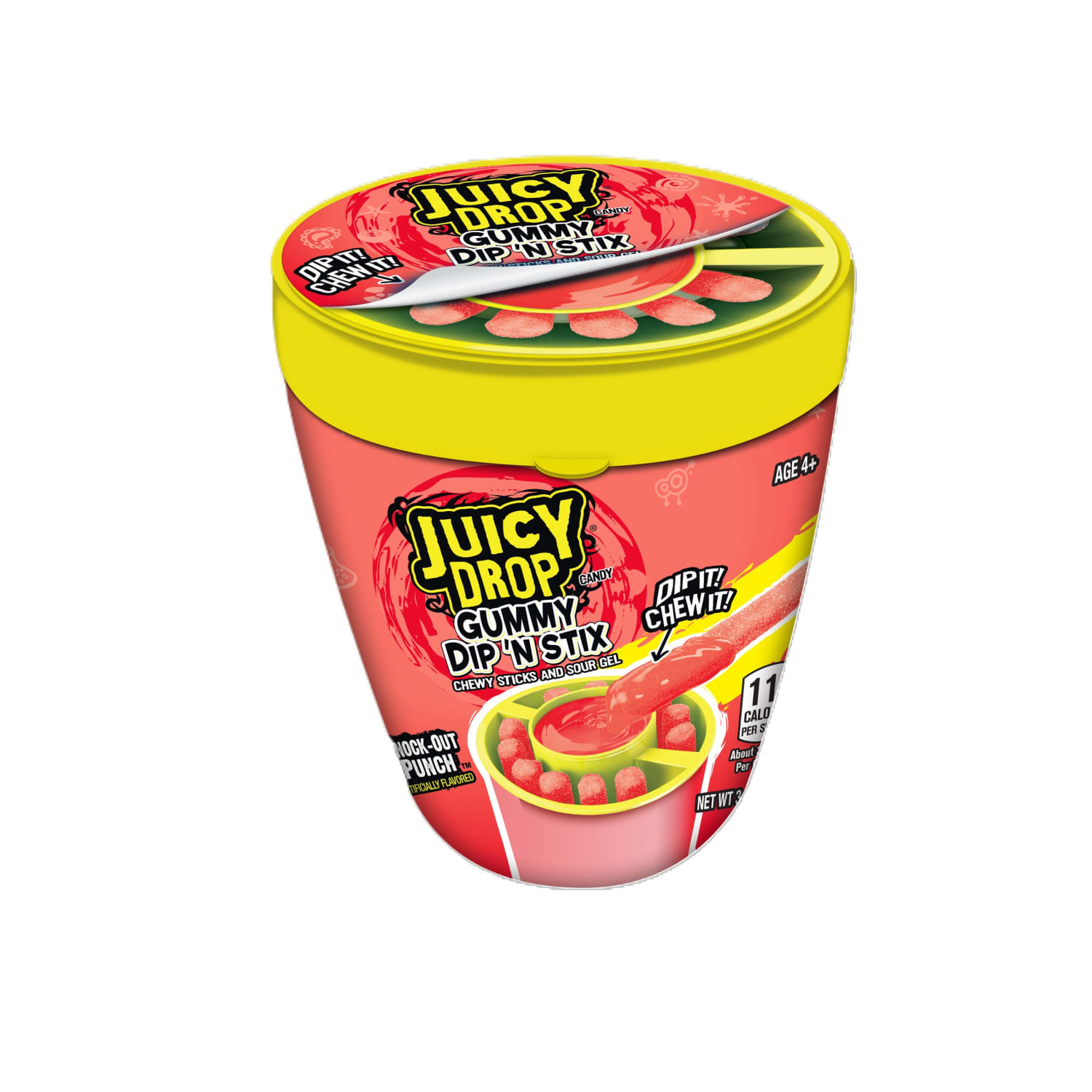 Bazooka Juicy Drop Gummy Dip N Stix Candy, 3.38 Oz, Box Of 8 Containers - Image 3