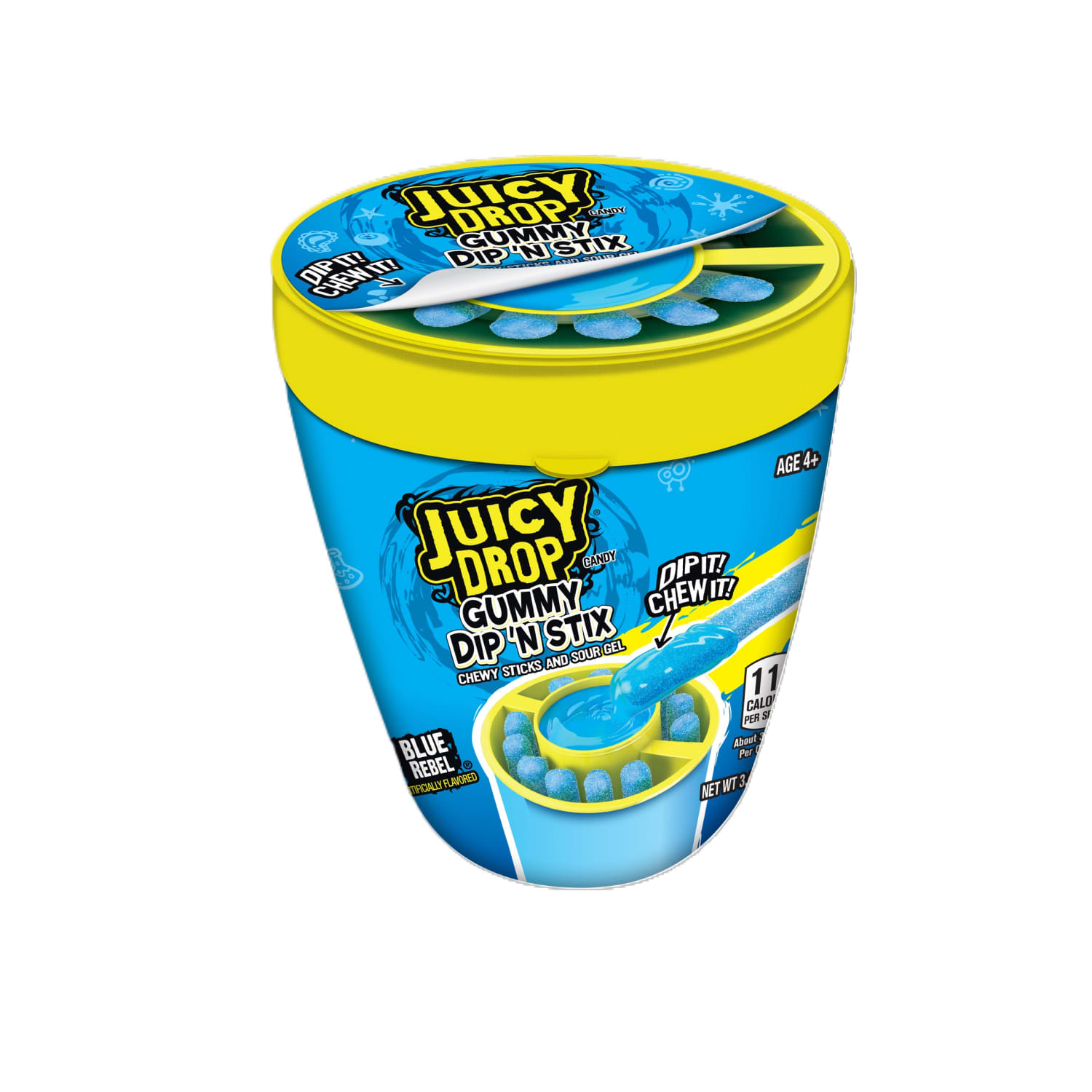 Bazooka Juicy Drop Gummy Dip N Stix Candy, 3.38 Oz, Box Of 8 Containers - Image 4