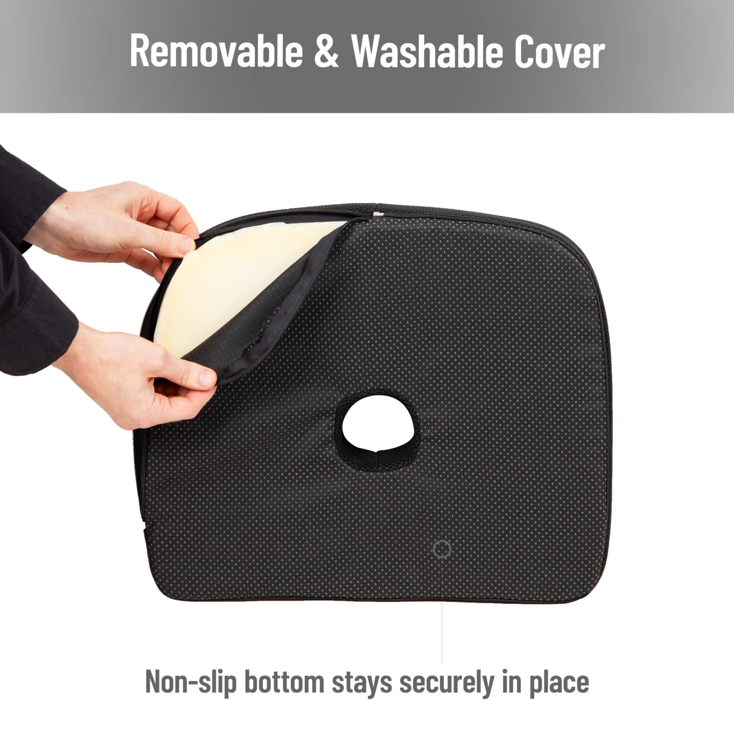 Mind Reader Ergonomic Gel Seat Cushion, 3-1/4inH x 14-1/2inW x 17-1/2inD, Black - Image 7