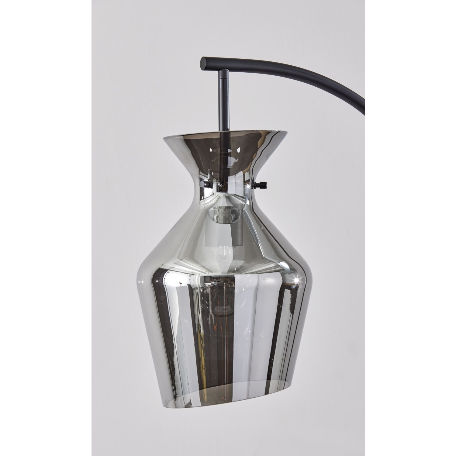 Adesso Tate Floor Lamp, 65inH, Mirrored Smoked Glass Shade/Black Base - Image 4